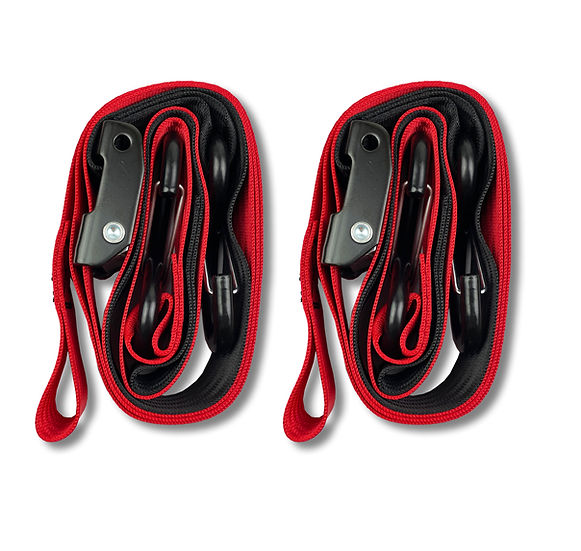 TIE DOWNS 38mm 1.5" RED & BLACK, 500KG