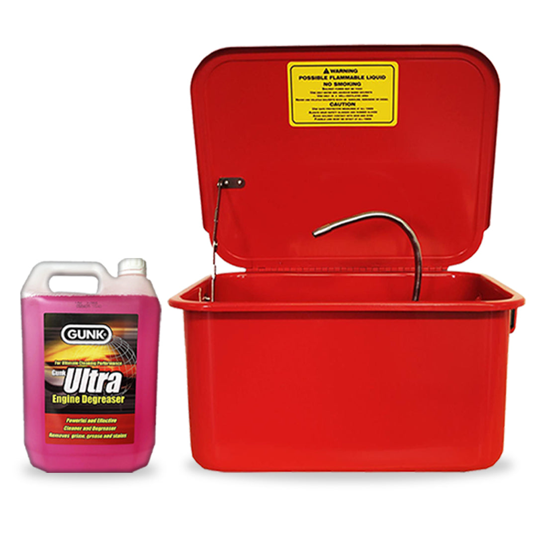 3.5 Gallon Parts Washer Kit with Cleaing Brush & Engine Degreaser Fluid