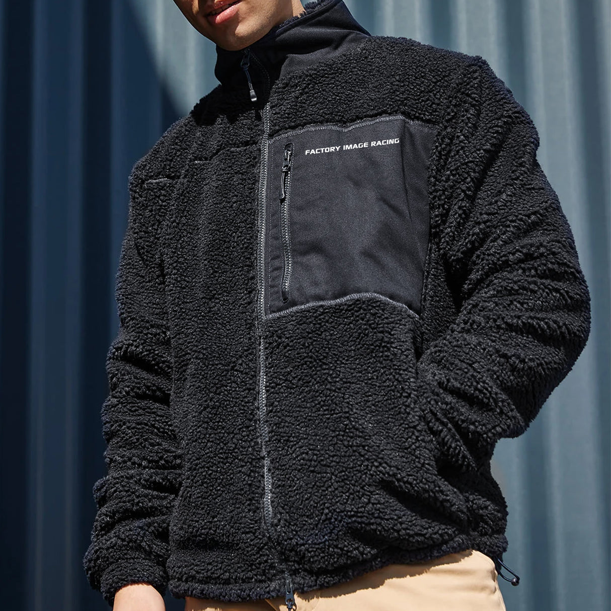 SHERPA FLEECE JACKET BLACK
