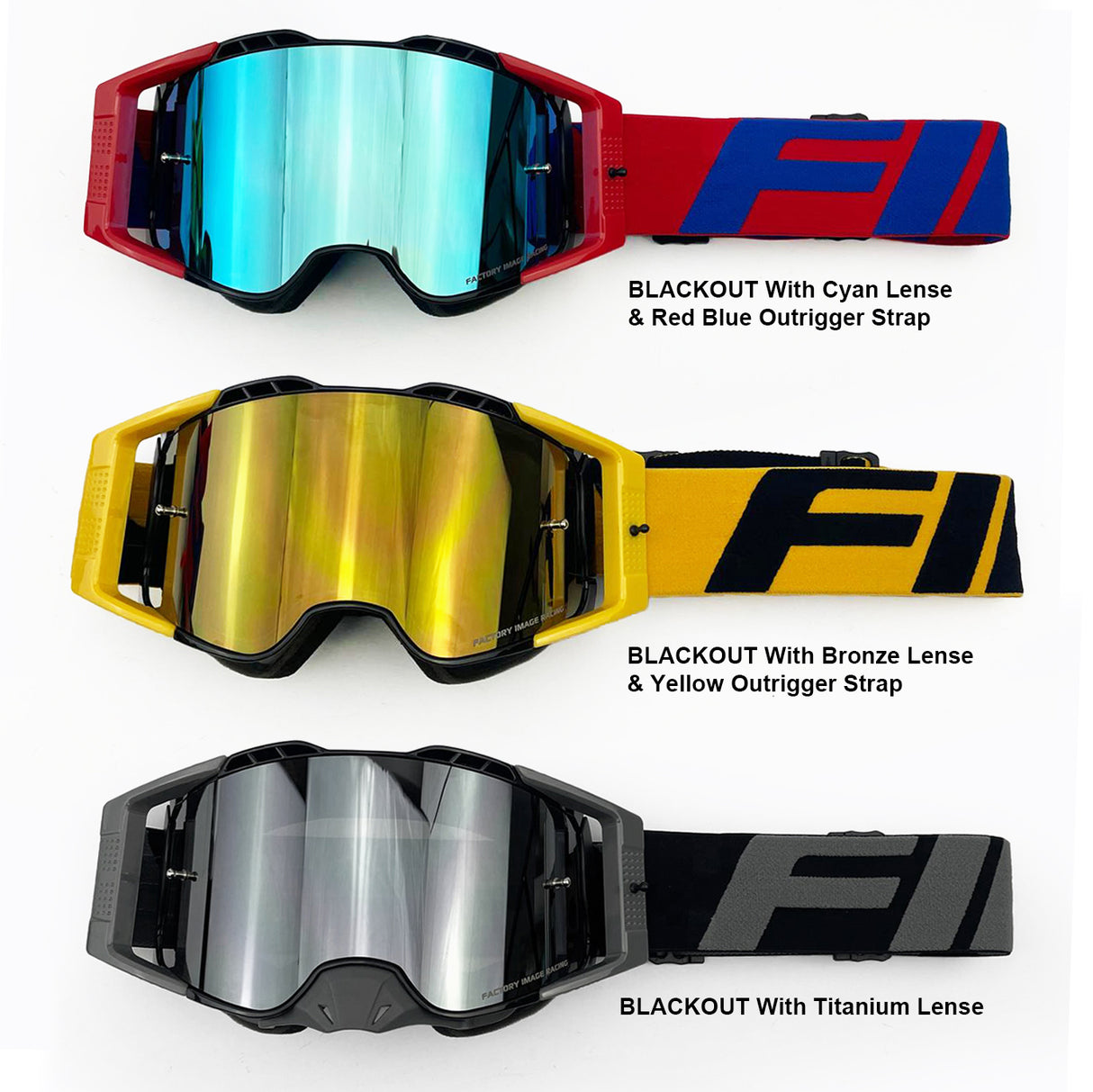 FIR NANO MOTOCROSS ENDURO BLACKOUT GOGGLES, ANTI-FOG TAC LENS, BAG & LENS WIPE INCLUDED