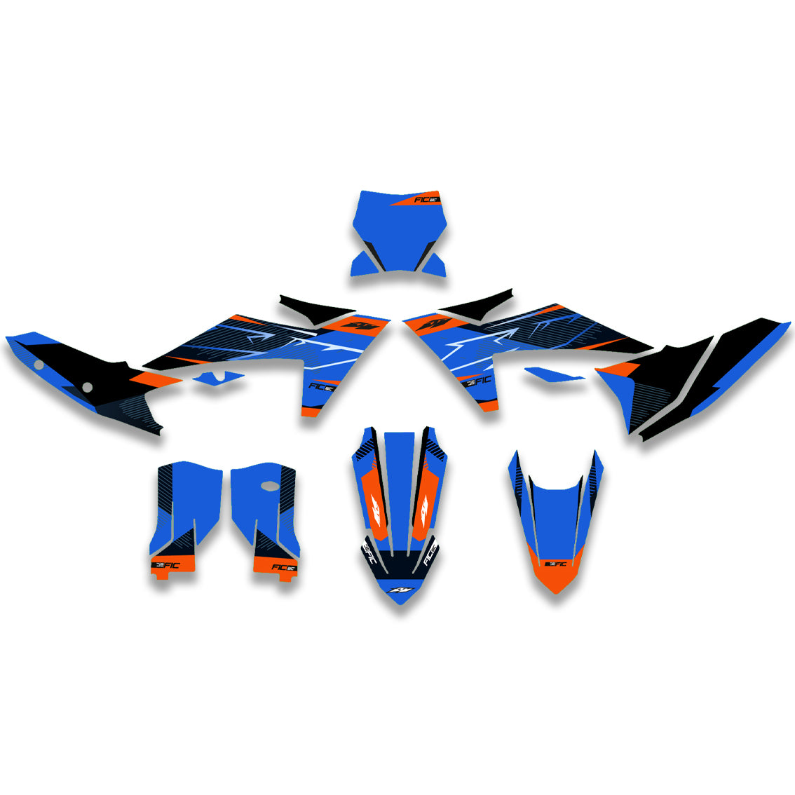 ALL KTM CUSTOM BLUE FACTORY DESIGN GRAPHICS DECAL KIT