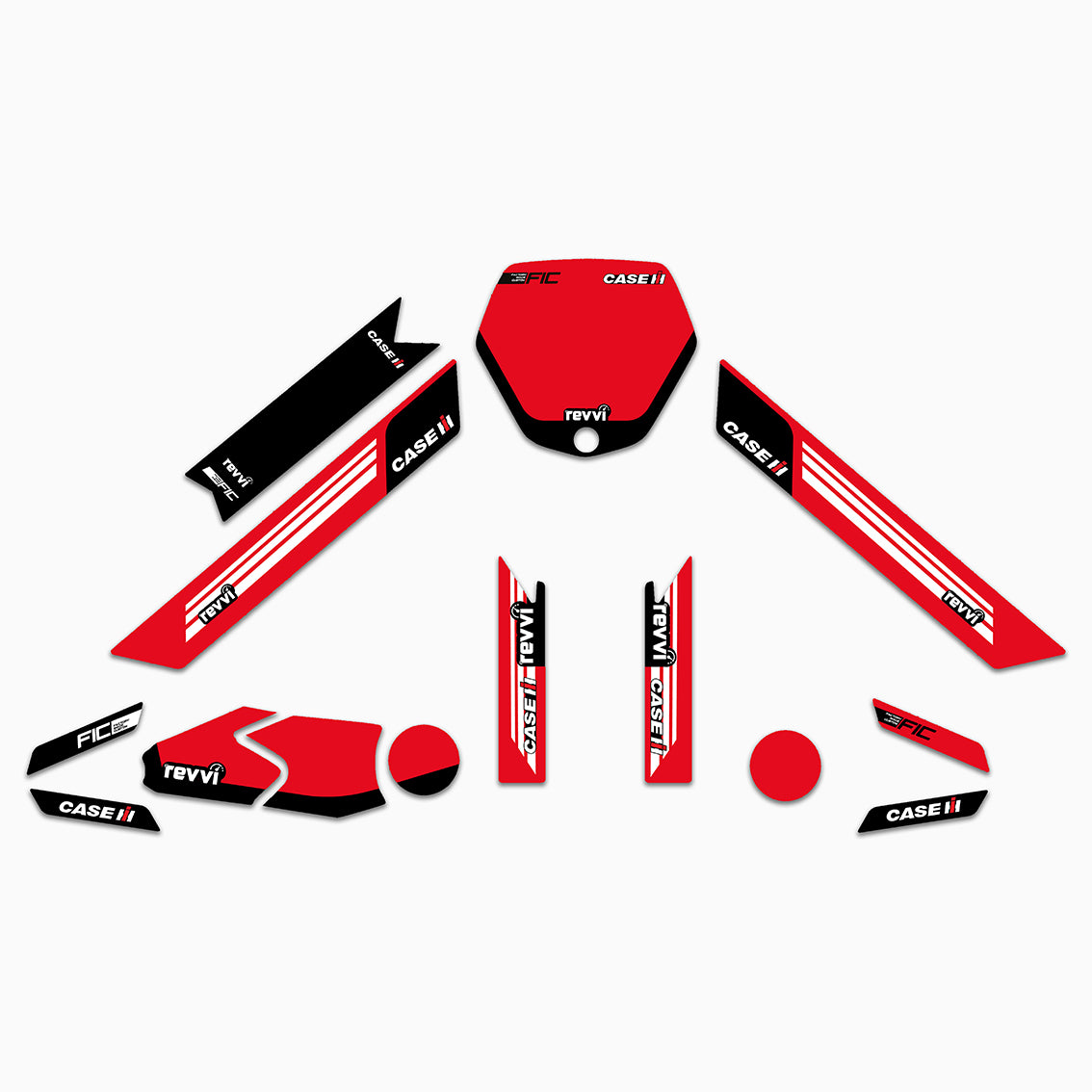 REVVI 12" 16" 18" CUSTOM CASE IH TRACTOR GRAPHICS DECAL KIT