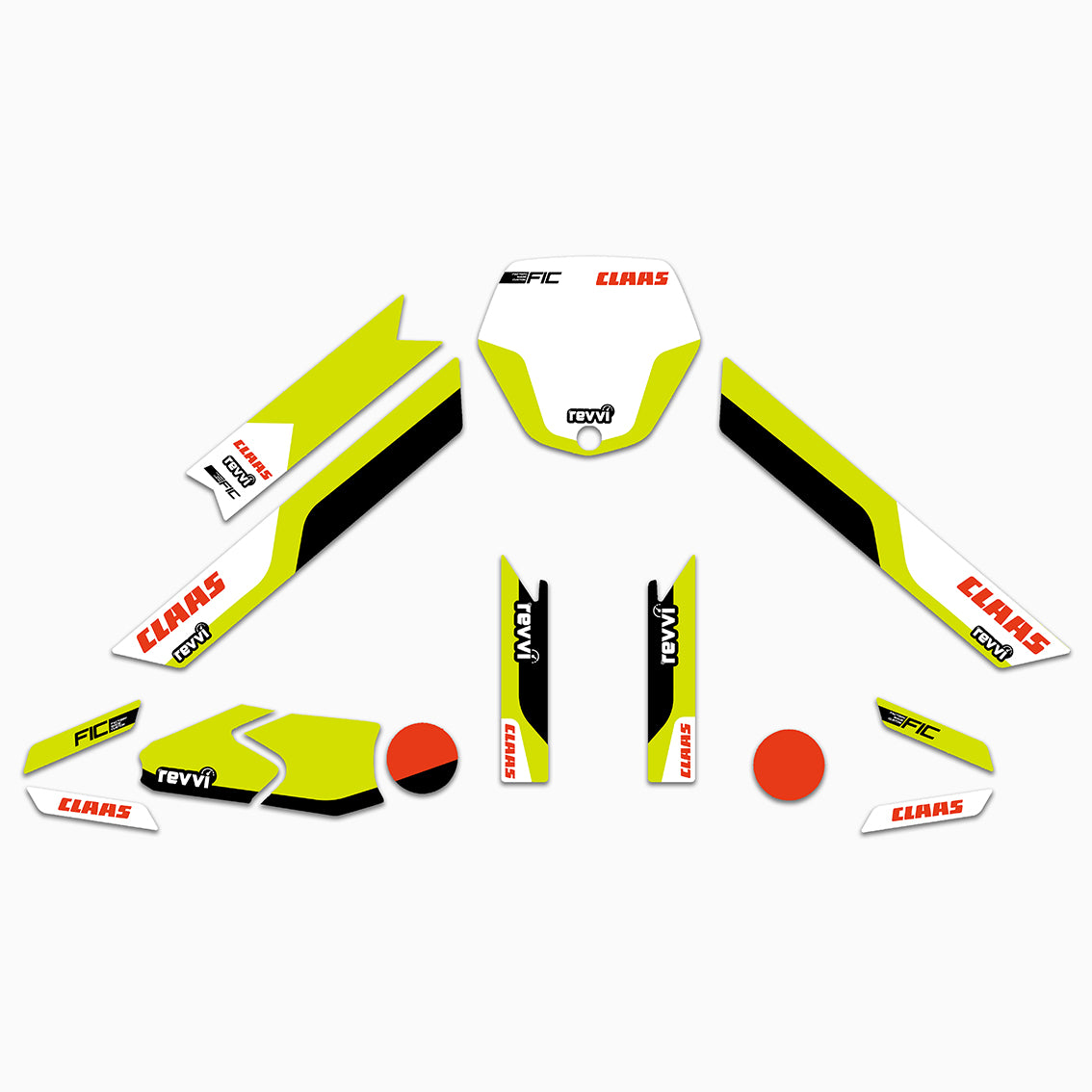 REVVI 12" 16" 18" CUSTOM CLAAS TRACTOR GRAPHICS DECAL KIT