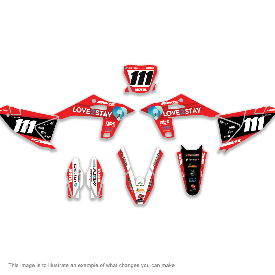 ALL FANTIC CUSTOM OEM FACTORY DESIGN 3 GRAPHICS DECAL KIT