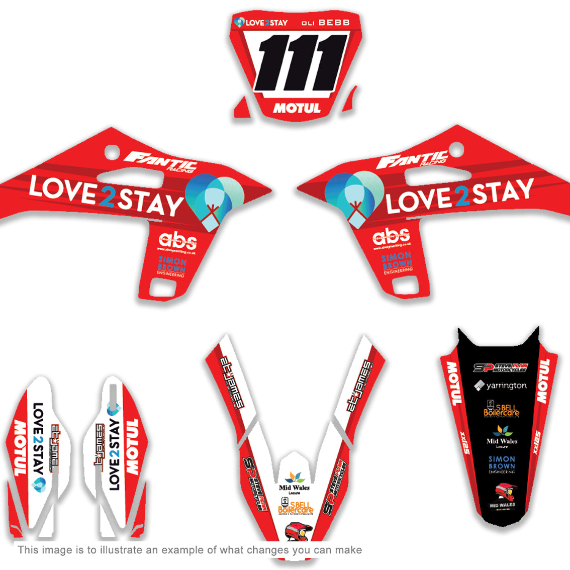 ALL FANTIC CUSTOM OEM FACTORY DESIGN 3 GRAPHICS DECAL KIT