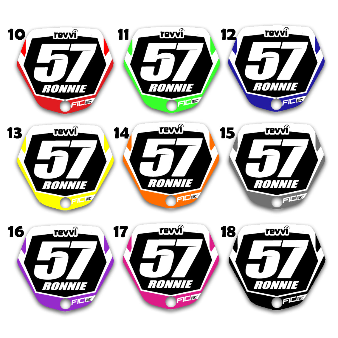 REVVI 12" 16" CUSTOM FRONT PLATE DECAL