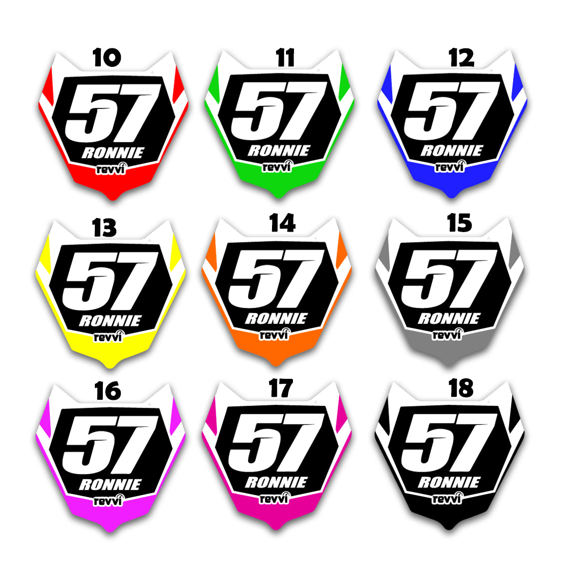 REVVI 18" 20" CUSTOM FRONT PLATE DECAL