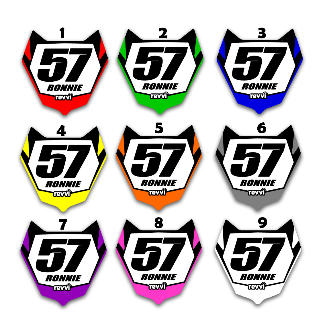 REVVI 18" 20" CUSTOM FRONT PLATE DECAL