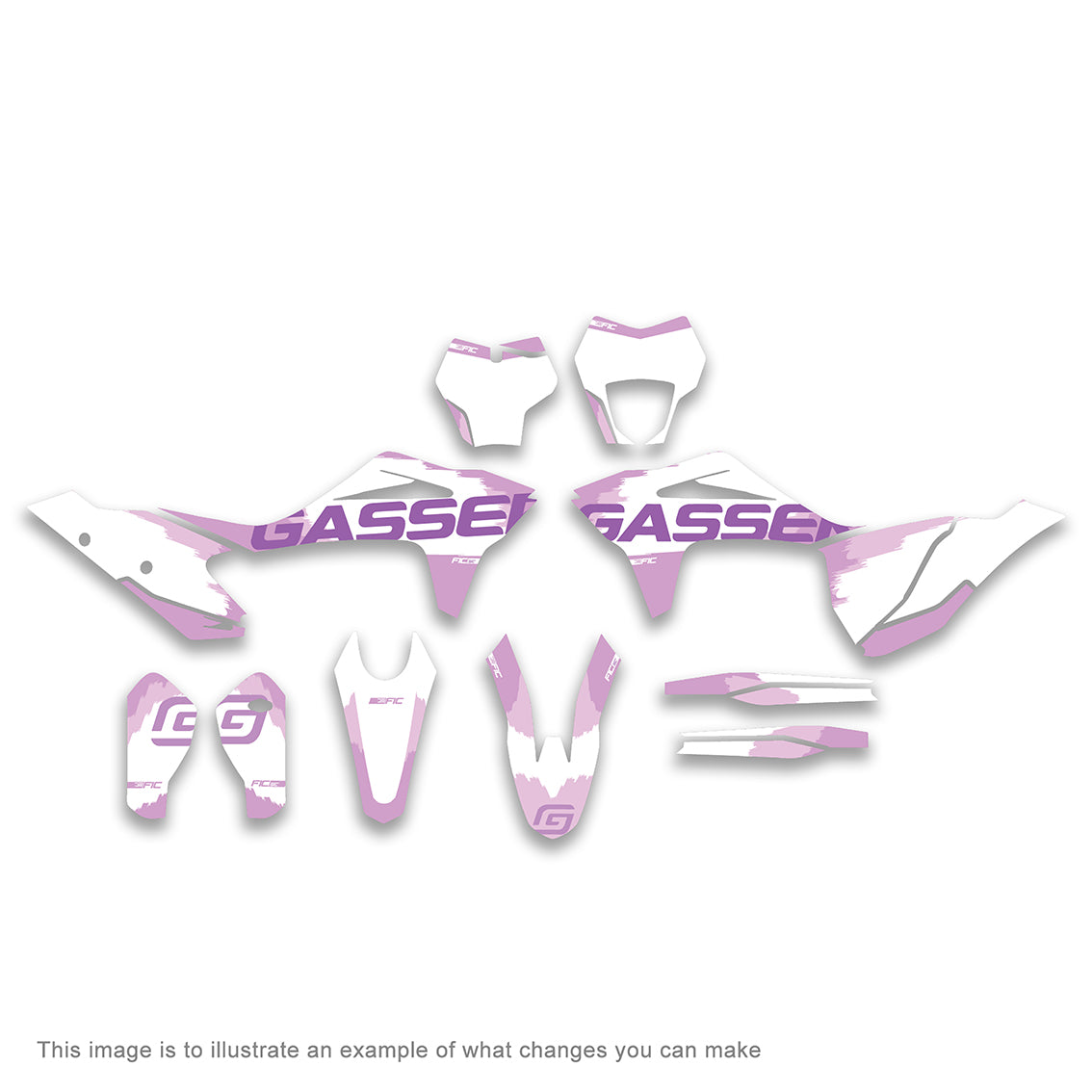 ALL GASGAS CUSTOM WHITEOUT DESIGN GRAPHICS DECAL KIT