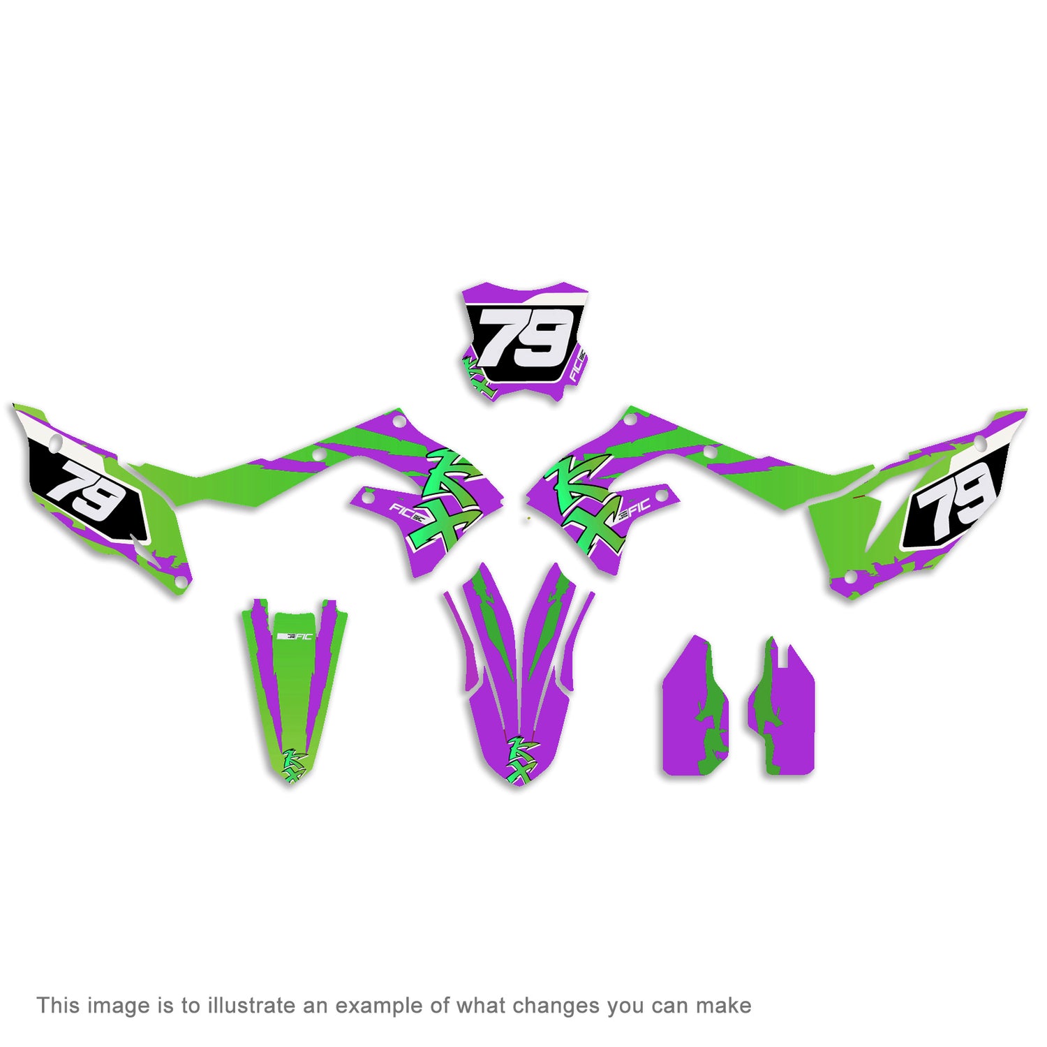 ALL KAWASAKI RETRO DESIGN CUSTOM GRAPHICS DECAL KIT