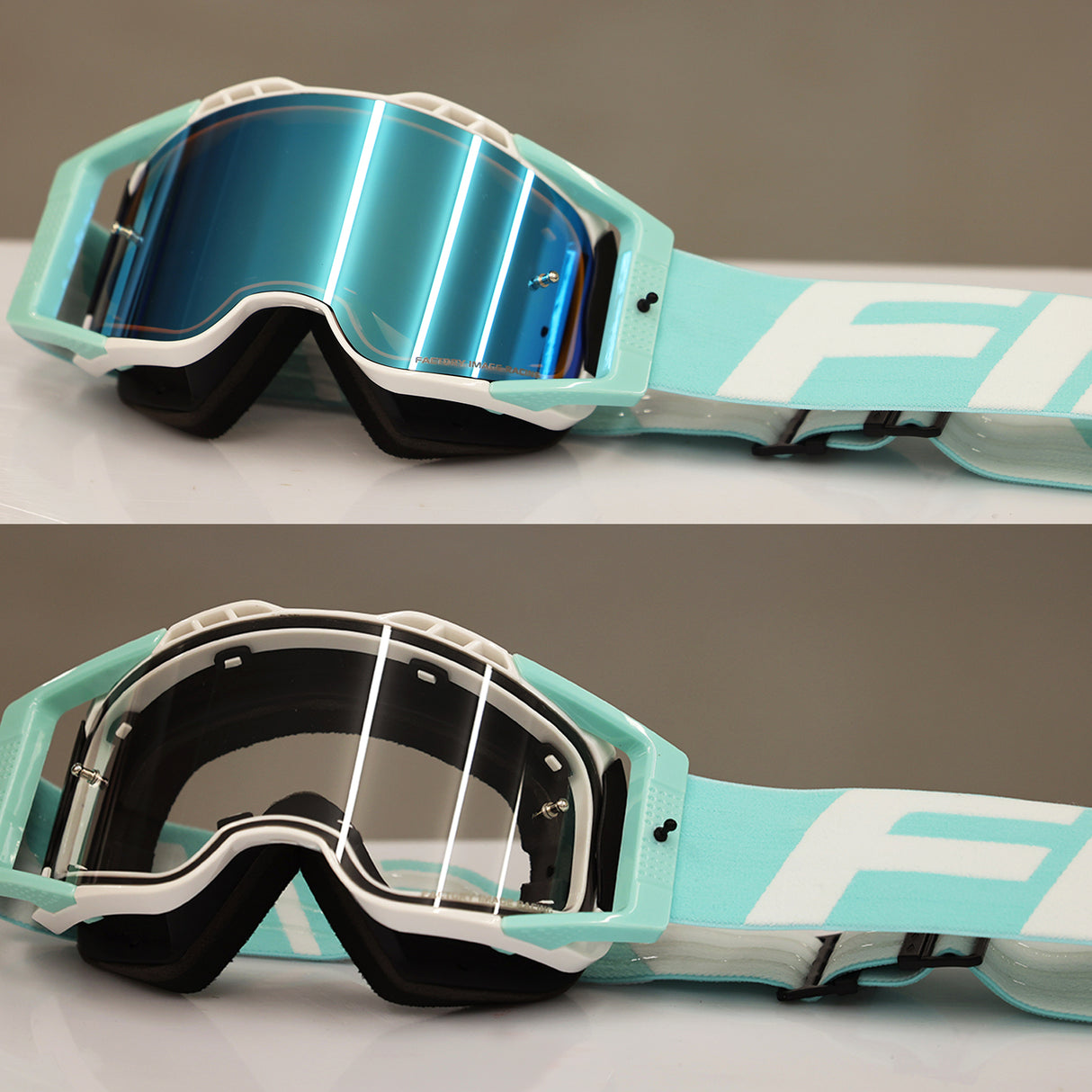 FIR NANO MOTOCROSS ENDURO ARCTIC WHITE GOGGLES, ANTI-FOG TAC LENS, BAG & LENS WIPE INCLUDED