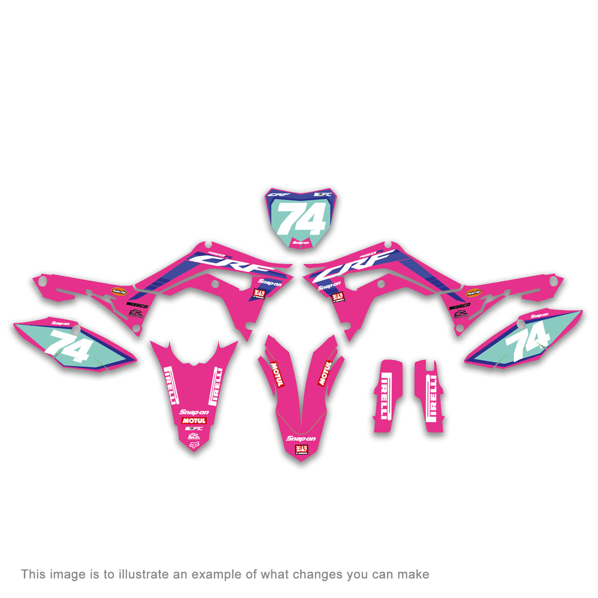 ALL HONDA CUSTOM OEM FACTORY DESIGN 2 GRAPHICS DECAL KIT