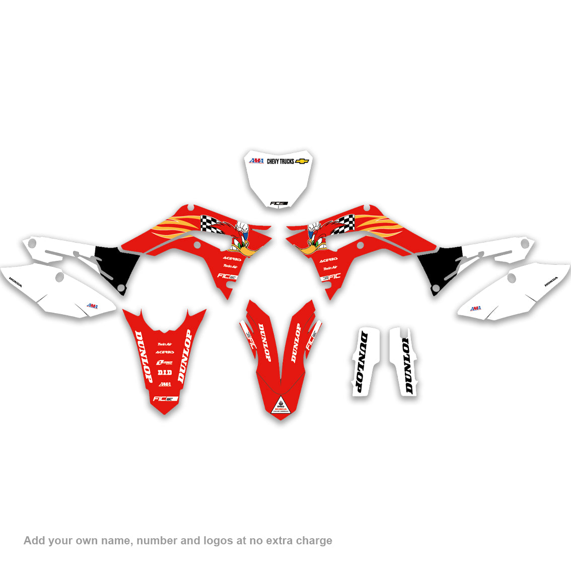 ALL HONDA CARMICHAEL WOODY REPLICA CUSTOM GRAPHICS DECAL KIT