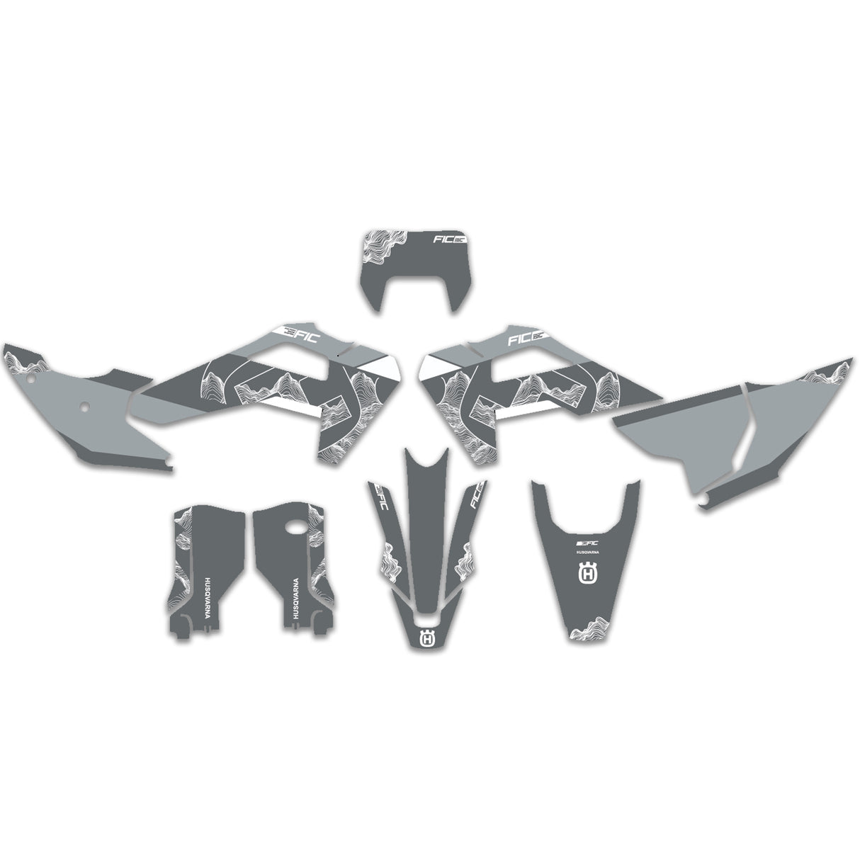 ALL HUSQVARNA OEM FACTORY PRO DESIGN CUSTOM GRAPHICS DECAL KIT