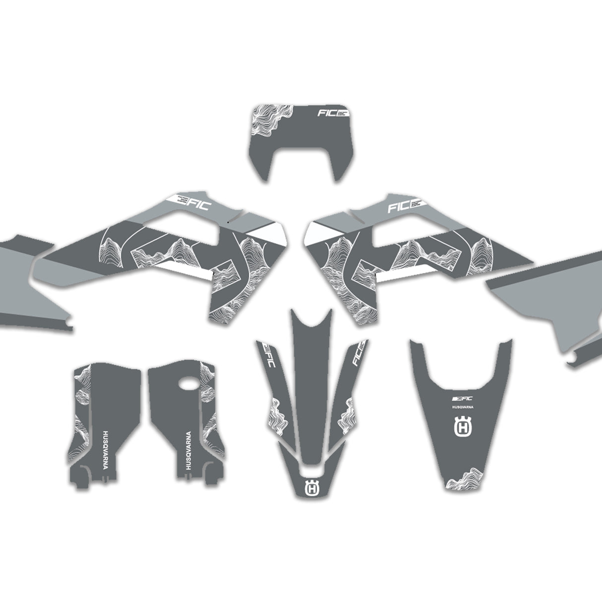 ALL HUSQVARNA OEM FACTORY PRO DESIGN CUSTOM GRAPHICS DECAL KIT