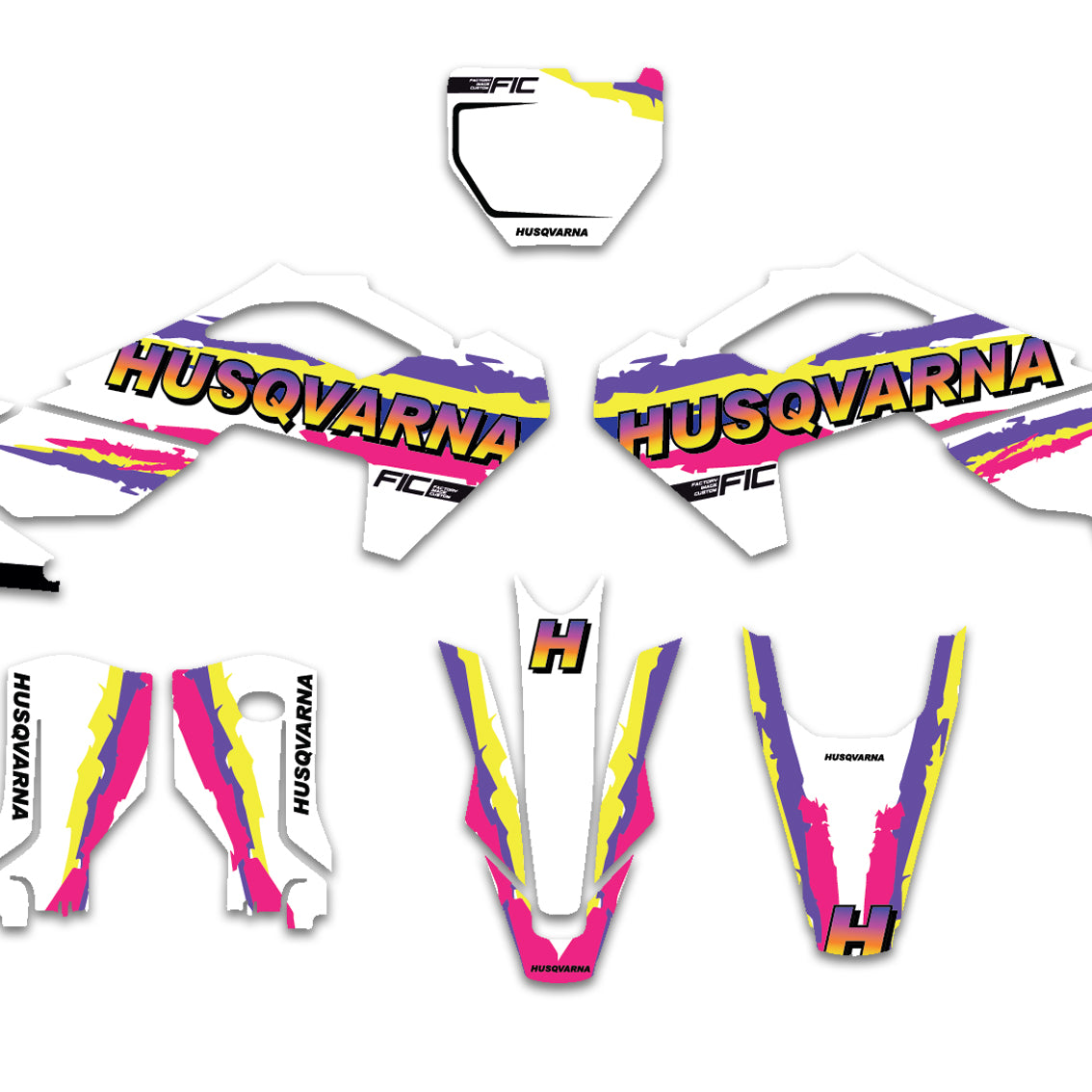 ALL HUSQVARNA RETRO AF CUSTOM GRAPHICS DECAL KIT