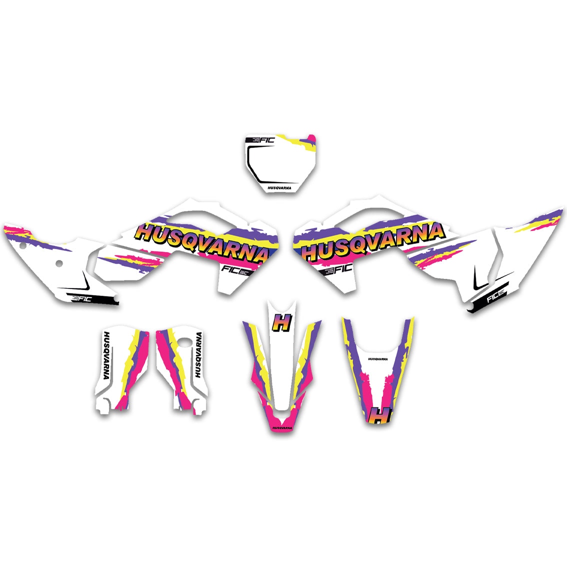 ALL HUSQVARNA RETRO AF CUSTOM GRAPHICS DECAL KIT