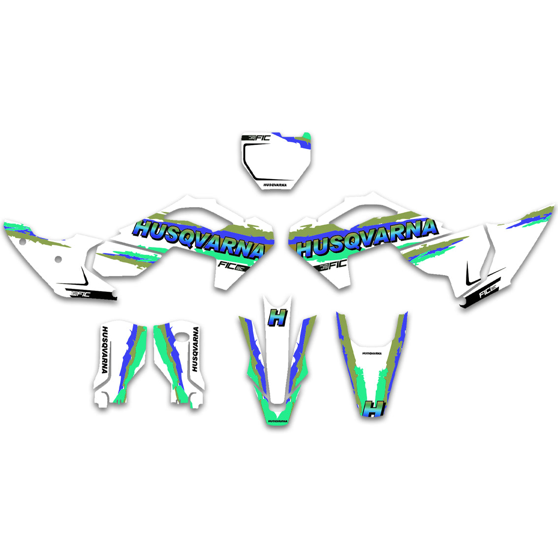ALL HUSQVARNA RETRO AF CUSTOM GRAPHICS DECAL KIT