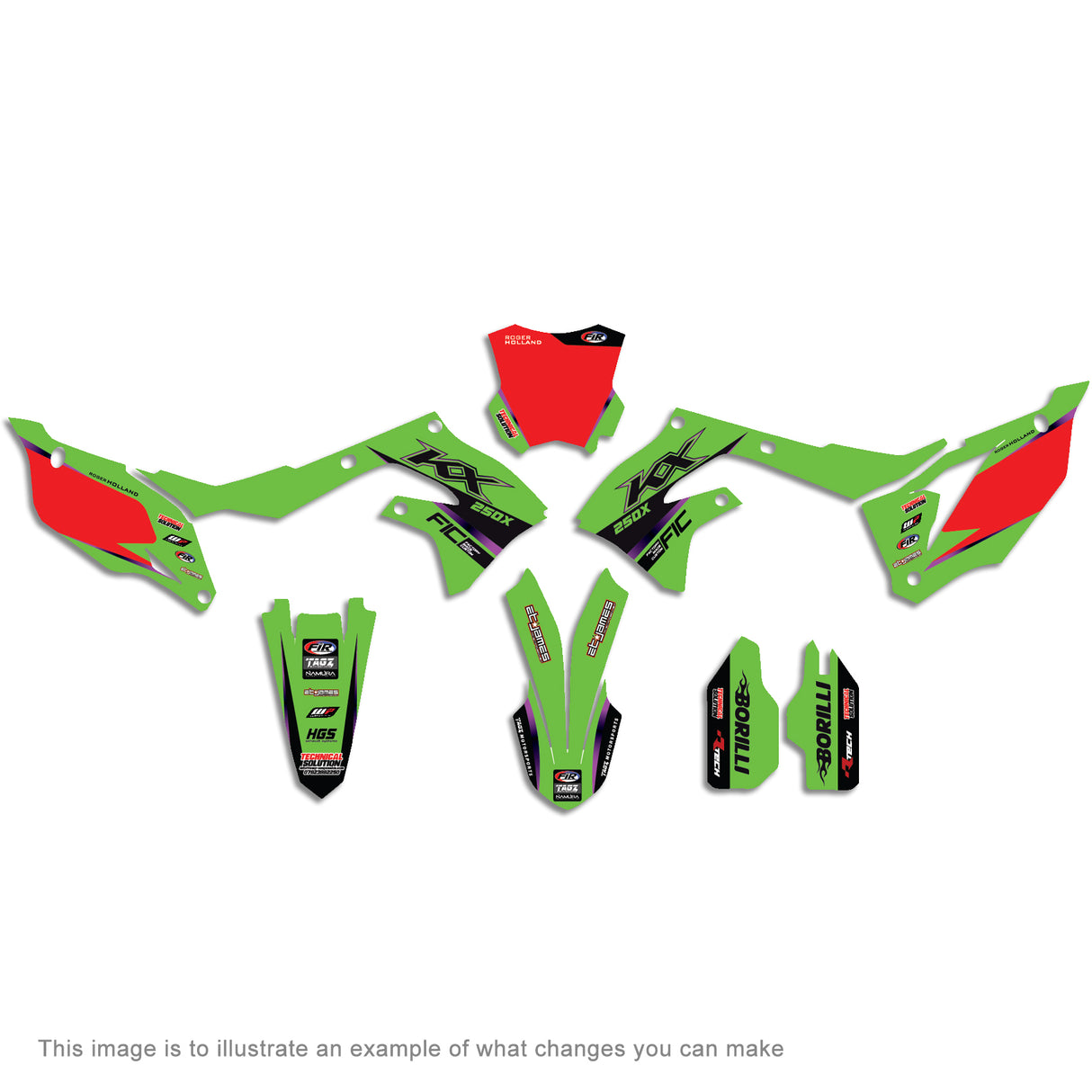 ALL KAWASAKI OEM FACTORY DESIGN CUSTOM GRAPHICS DECAL KIT