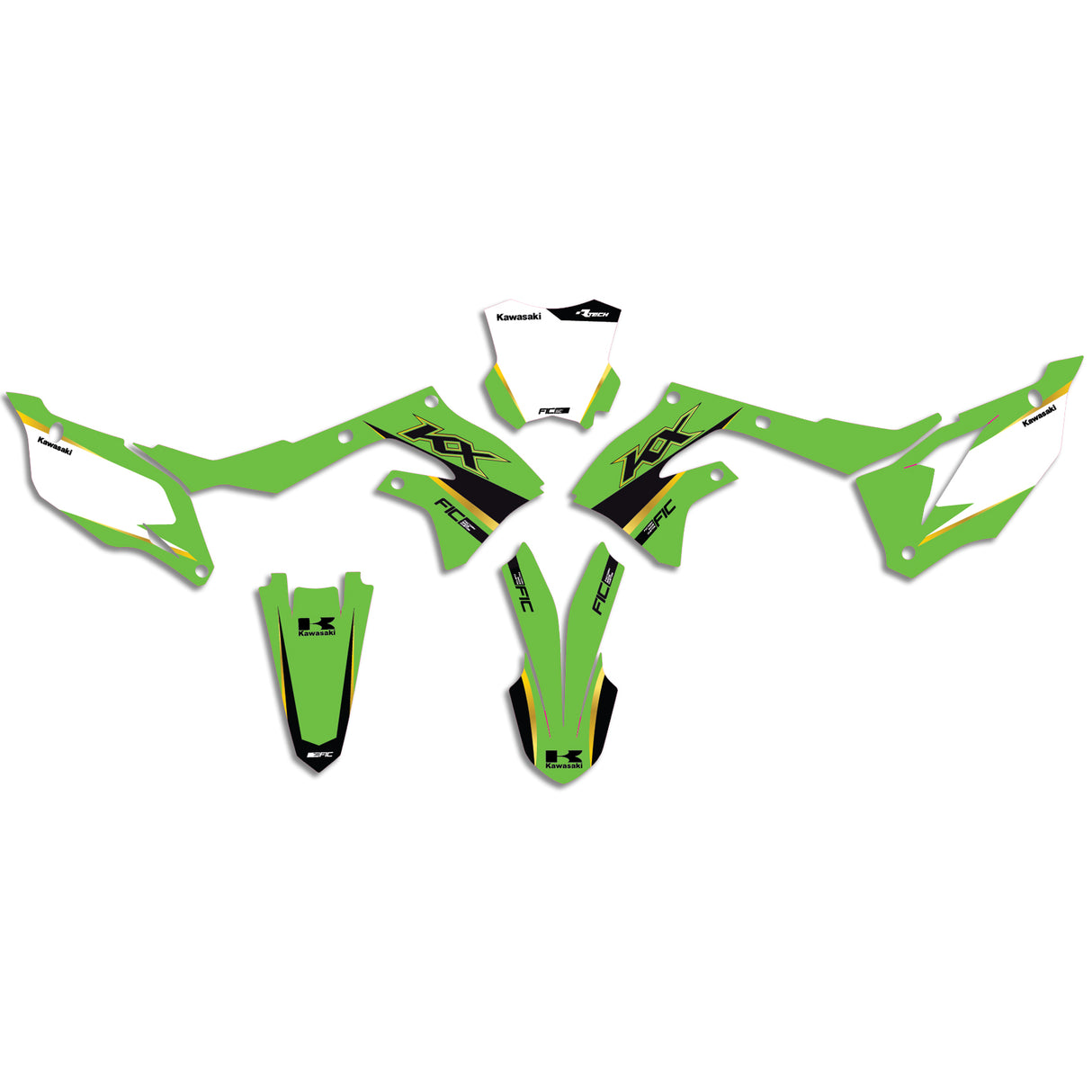 ALL KAWASAKI OEM FACTORY DESIGN CUSTOM GRAPHICS DECAL KIT