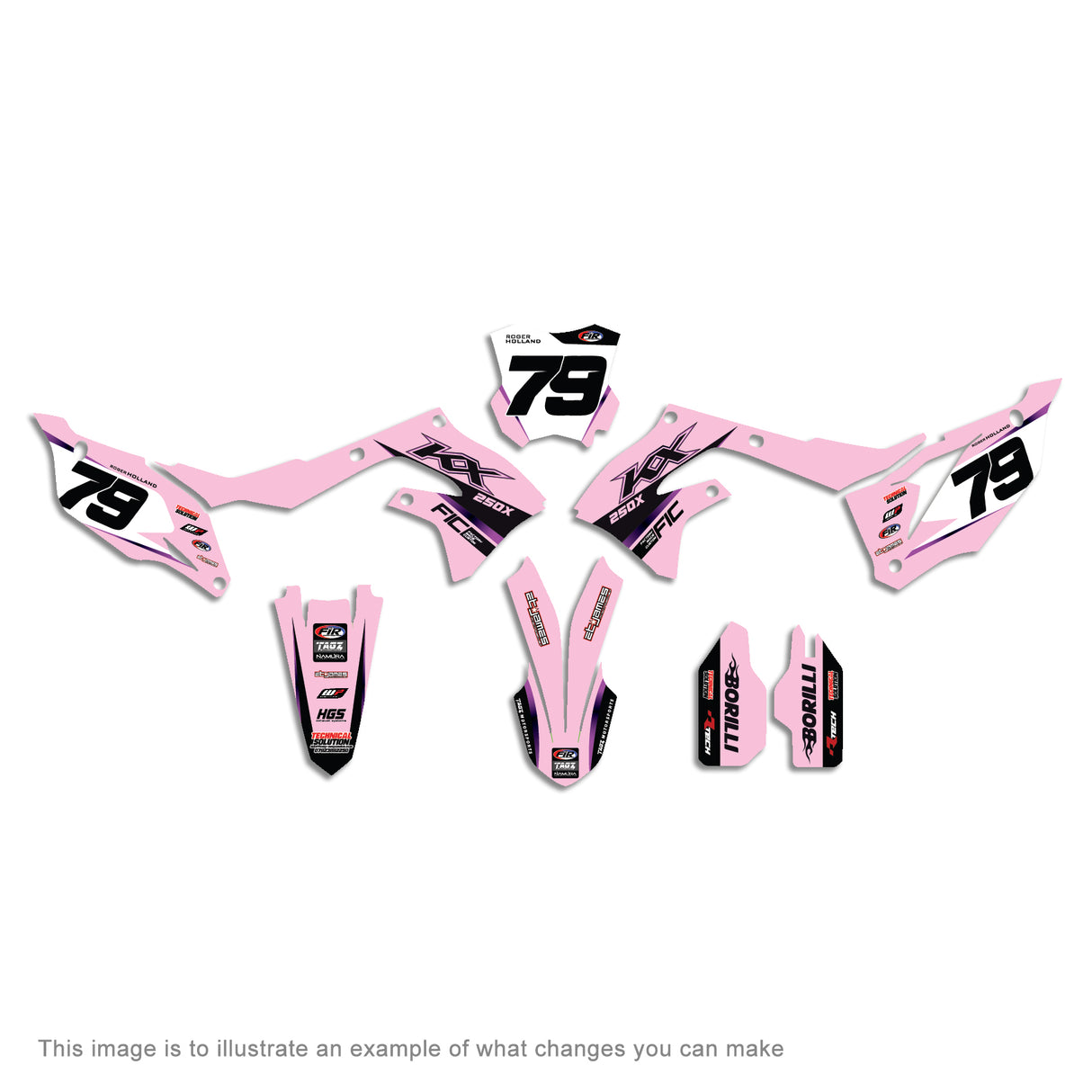 ALL KAWASAKI OEM FACTORY DESIGN CUSTOM GRAPHICS DECAL KIT