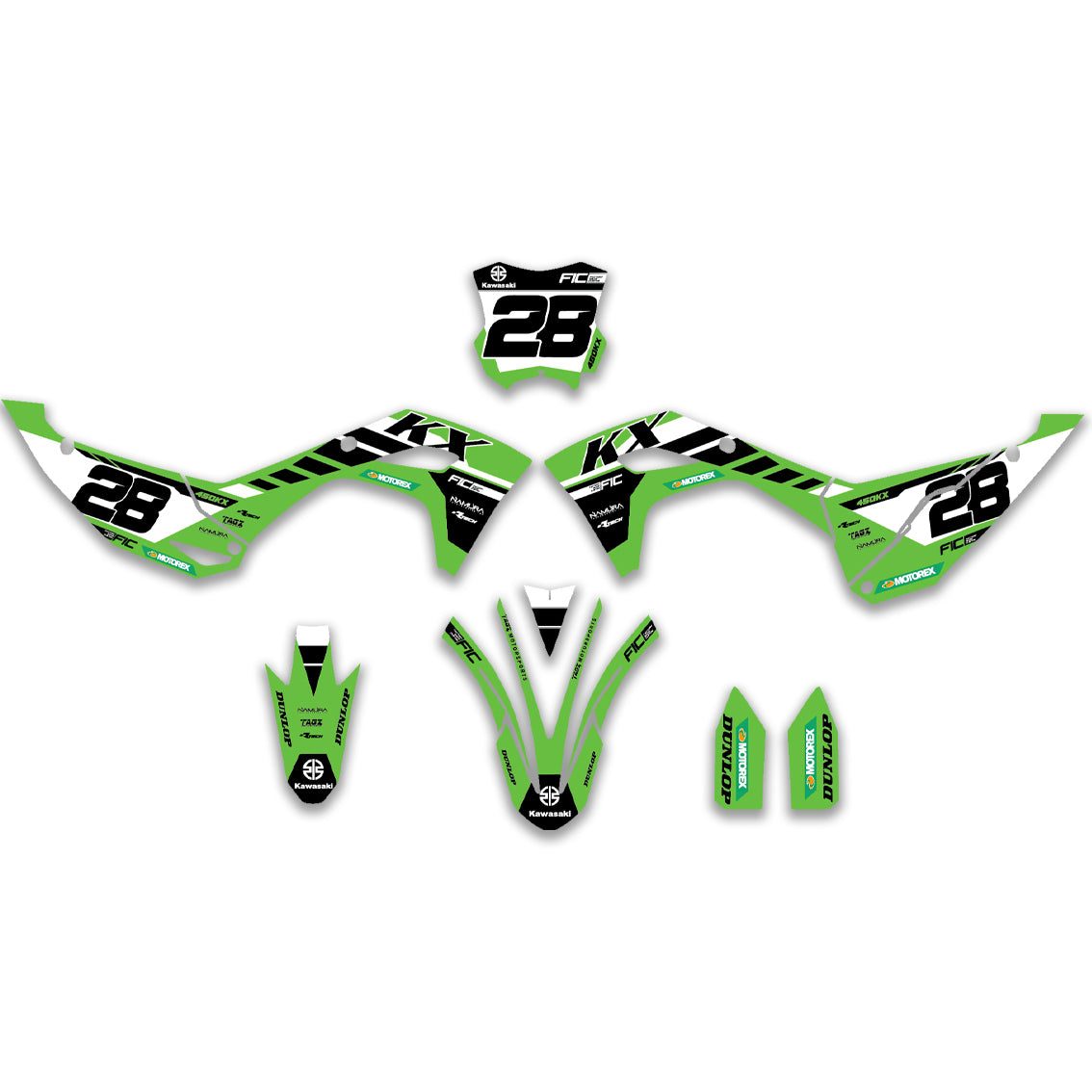 ALL KAWASAKI 2025 STYLE OEM CUSTOM GRAPHICS DECAL KIT