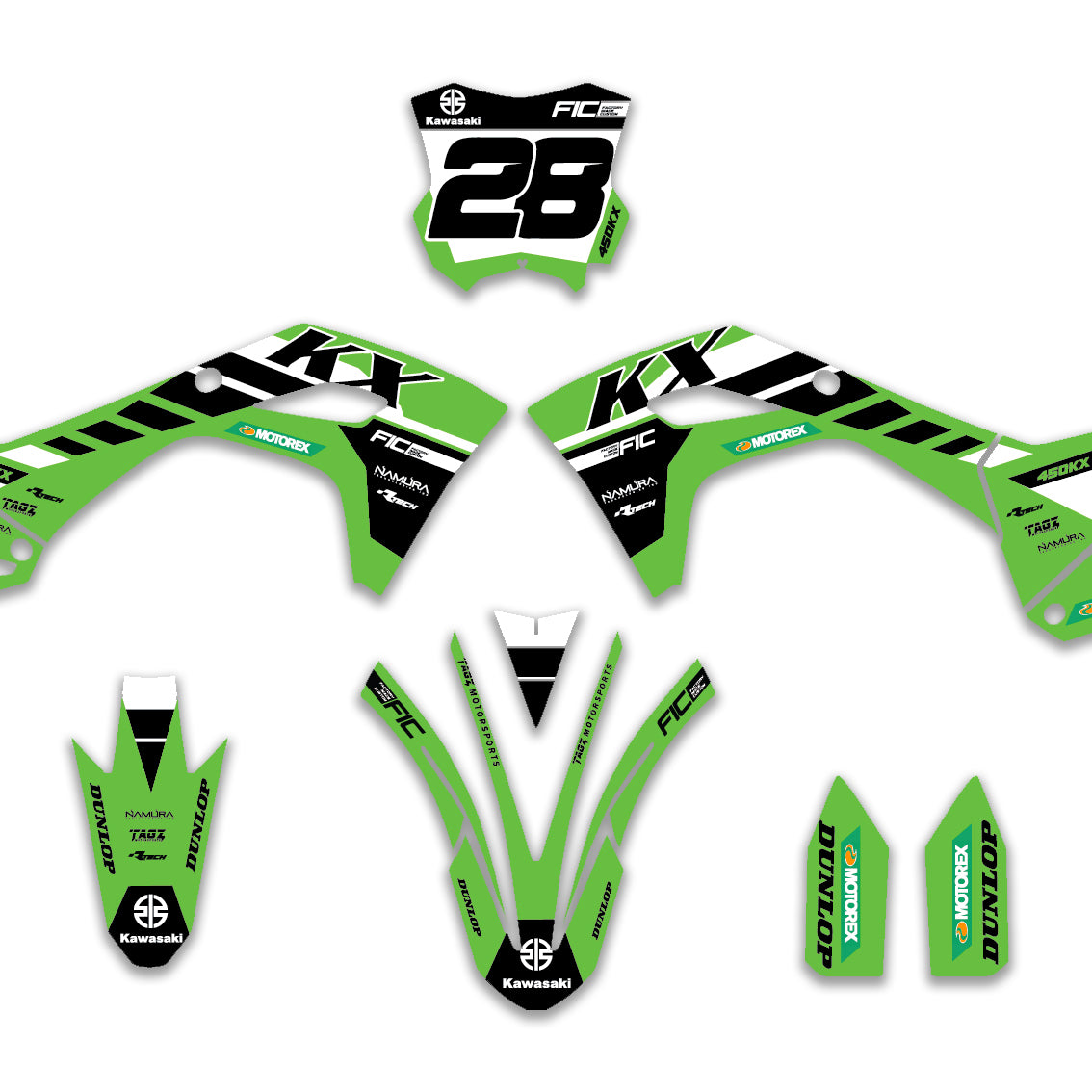 ALL KAWASAKI 2025 STYLE OEM CUSTOM GRAPHICS DECAL KIT