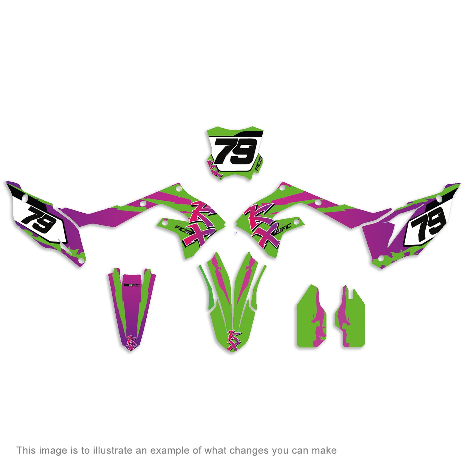 ALL KAWASAKI RETRO DESIGN CUSTOM GRAPHICS DECAL KIT