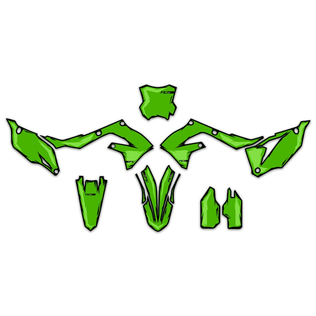 ALL KAWASAKI KX KXF CUSTOM ILLUSTRATED DESIGN GRAPHICS DECAL KIT