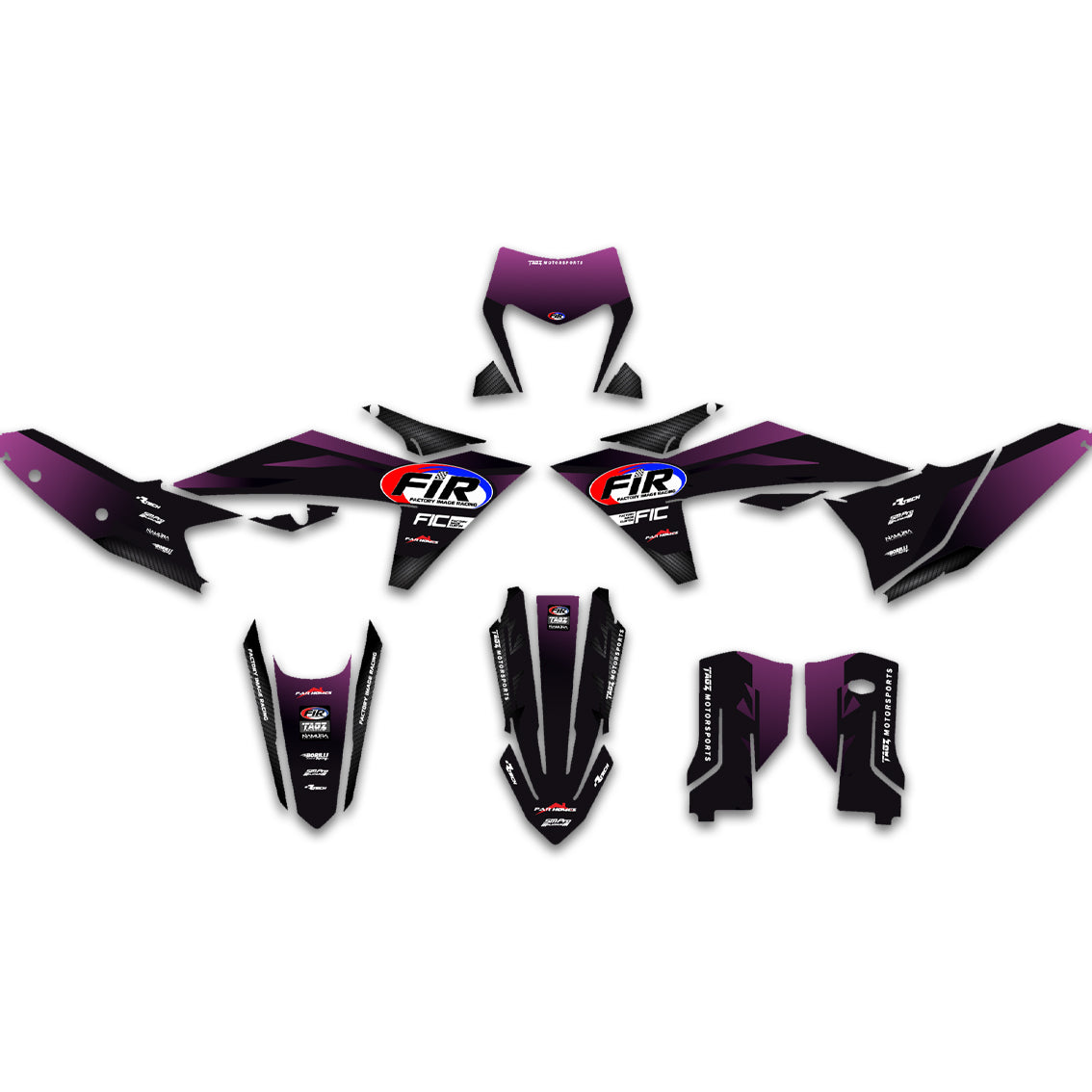 ALL KTM CUSTOM FIR TEAM DESIGN CARBON FIBER DETAIL GRAPHICS DECAL KIT