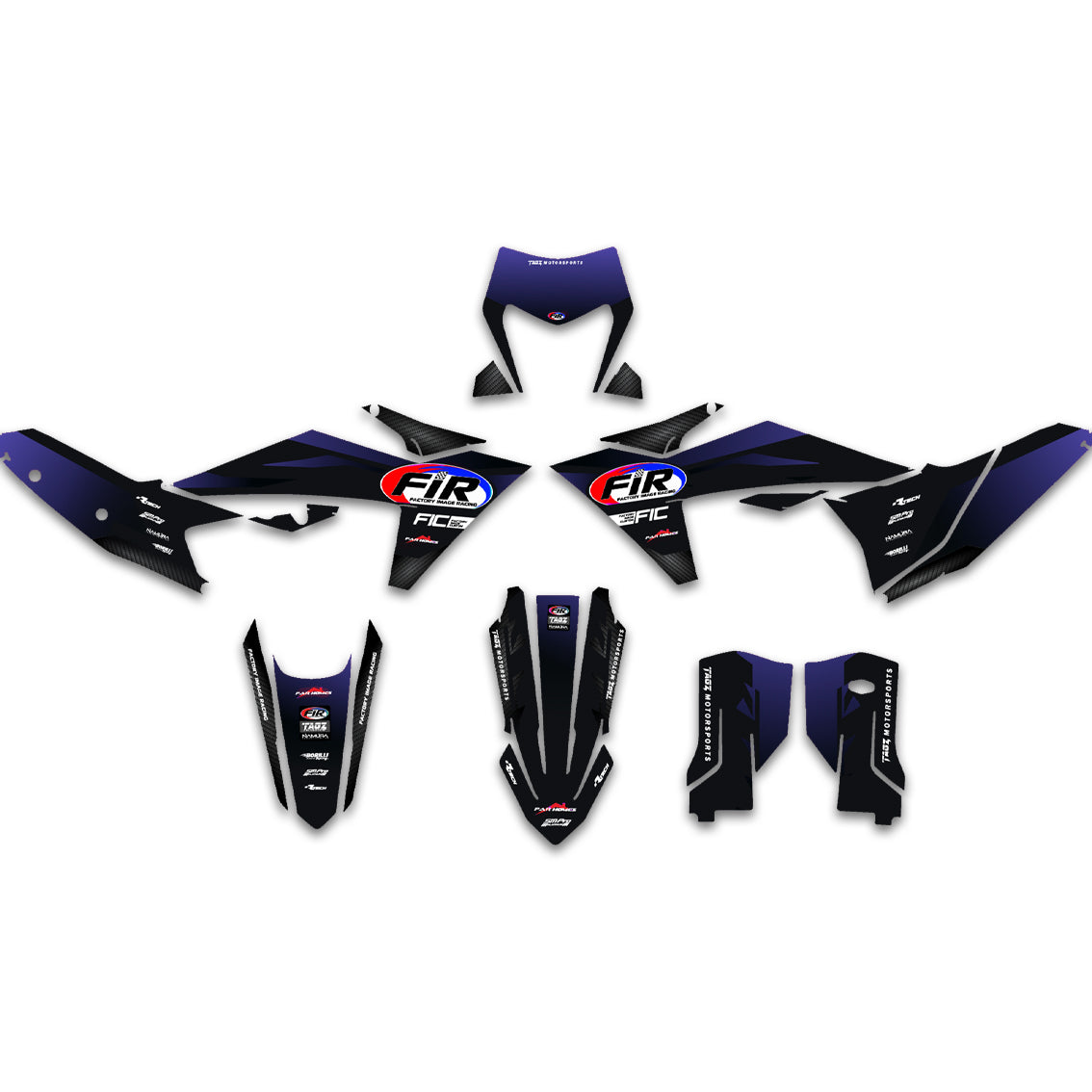 ALL KTM CUSTOM FIR TEAM DESIGN CARBON FIBER DETAIL GRAPHICS DECAL KIT