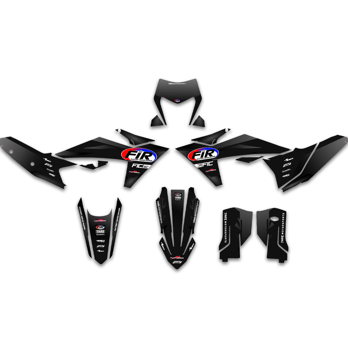 ALL KTM CUSTOM FIR TEAM DESIGN CARBON FIBER DETAIL GRAPHICS DECAL KIT