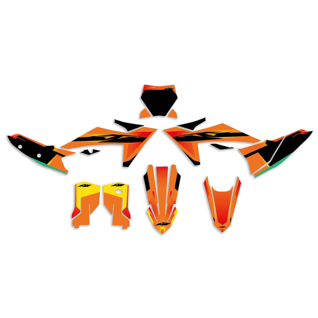 ALL KTM SX SXF EXC EXCF CUSTOM OEM FACTORY DESIGN 2 GRAPHICS DECAL KIT