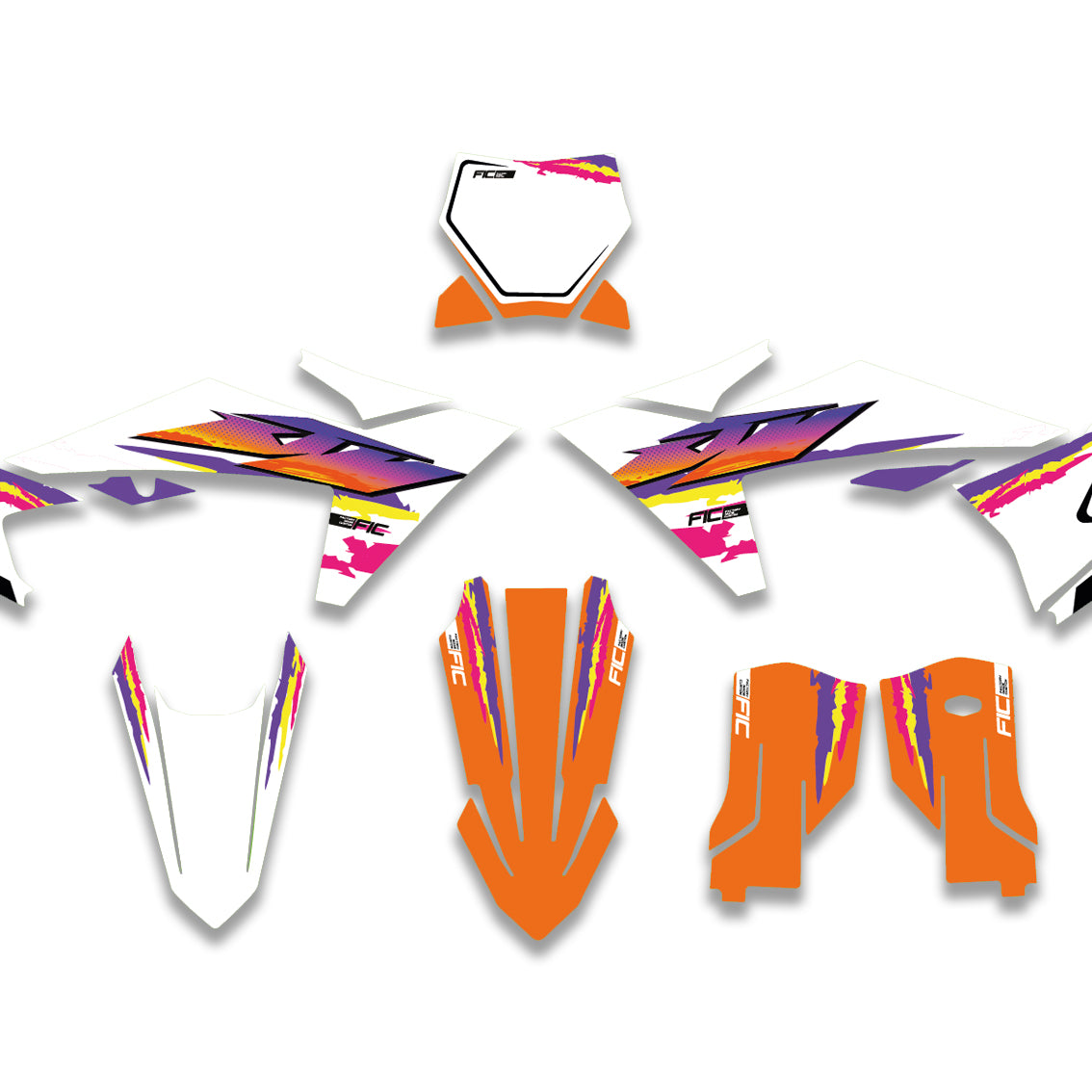 ALL KTM CUSTOM RETRO DESIGN GRAPHICS DECAL KIT