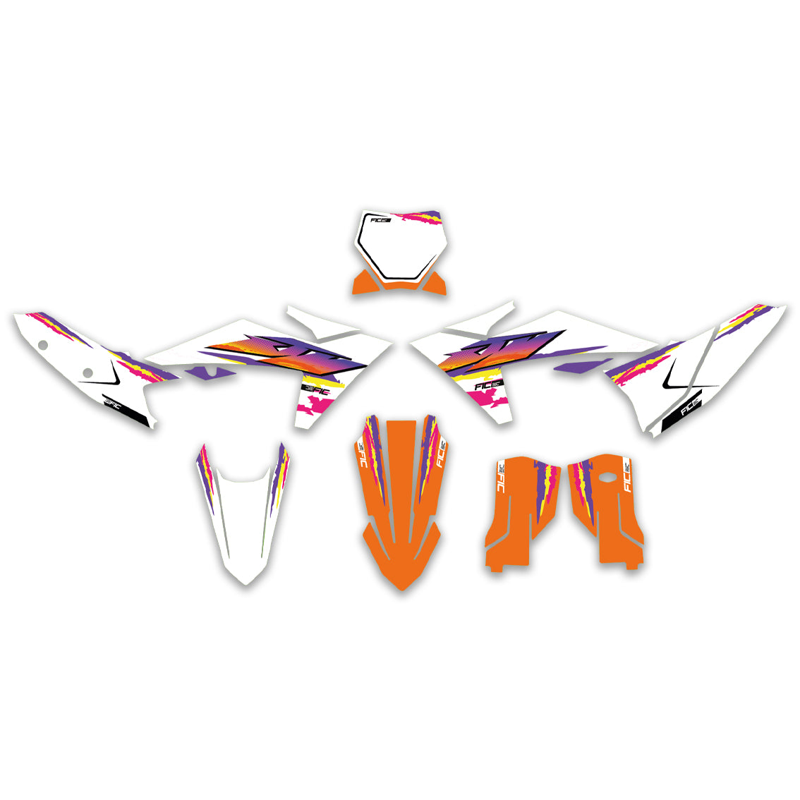 ALL KTM CUSTOM RETRO DESIGN GRAPHICS DECAL KIT