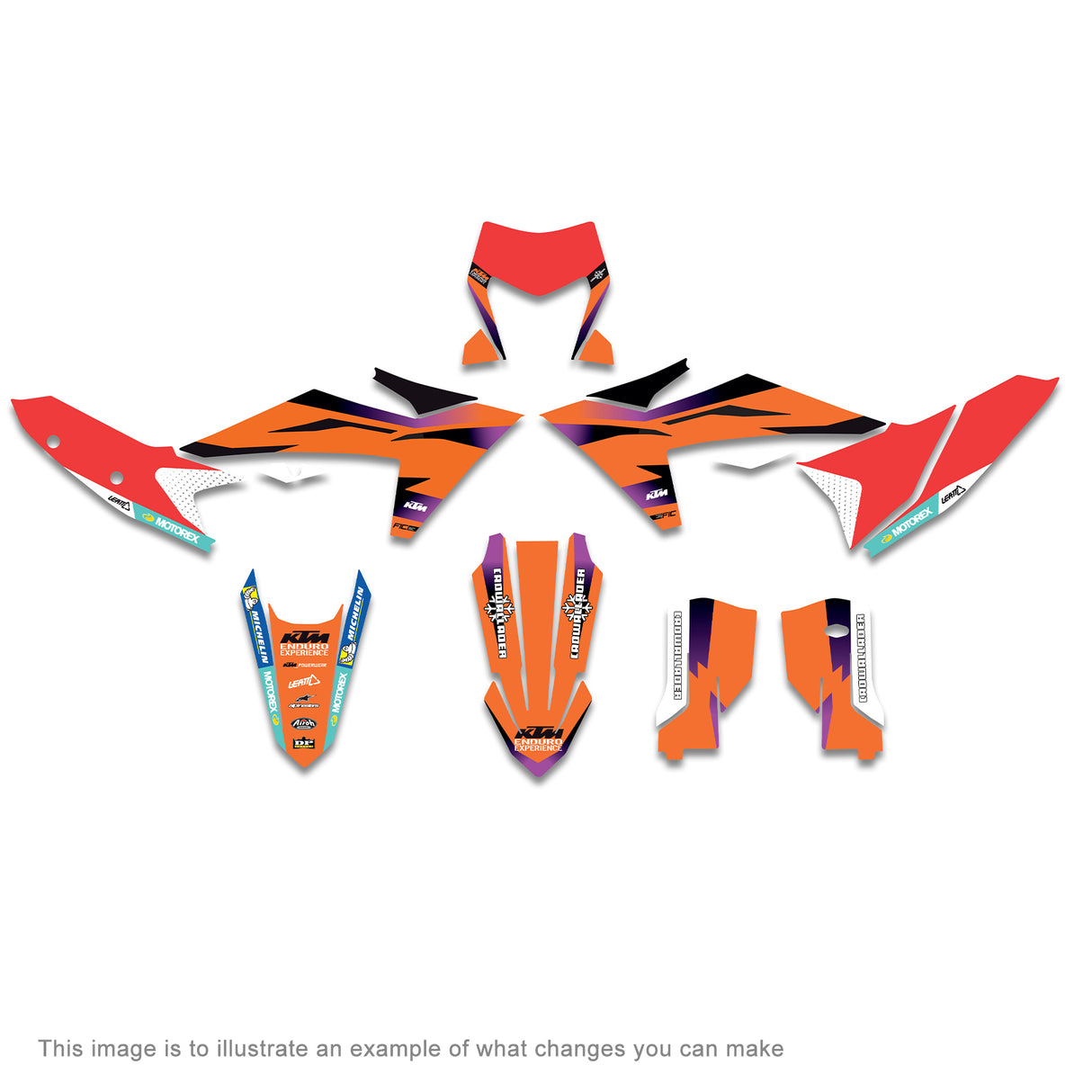 ALL KTM CUSTOM OEM FACTORY DESIGN 3 GRAPHICS DECAL KIT