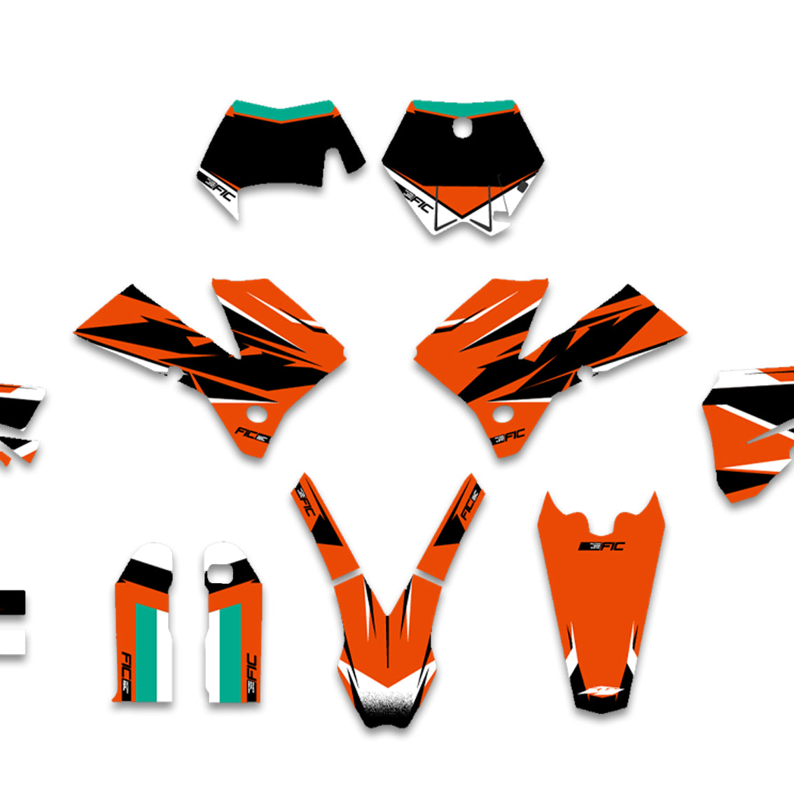 ALL KTM CUSTOM OLD SCHOOL DESIGN GRAPHICS DECAL KIT