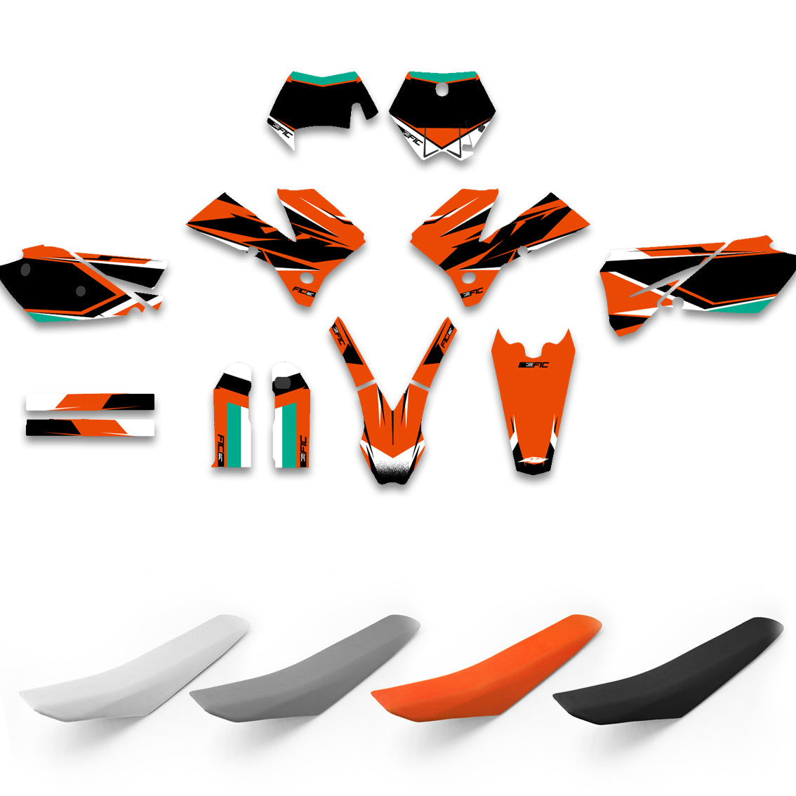 ALL KTM CUSTOM OLD SCHOOL DESIGN GRAPHICS DECAL KIT