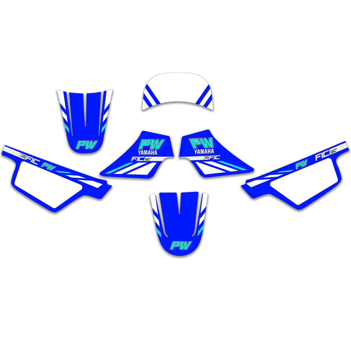 YAMAHA PW50 & PW80 CLASSIC CUSTOM GRAPHICS DECAL KIT