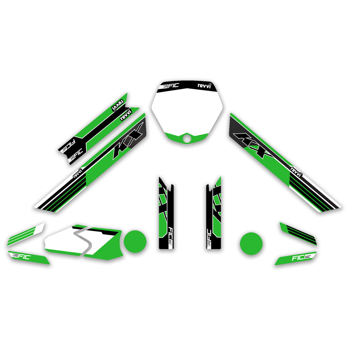 REVVI 12" 16" 18" CUSTOM KAWASAKI OEM GRAPHICS DECAL KIT