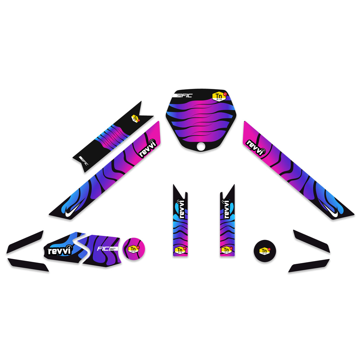 REVVI 12" 16" 18" CUSTOM NIKE TN AIR MAX PLUS PINK PURPLE GRAPHICS DECAL KIT