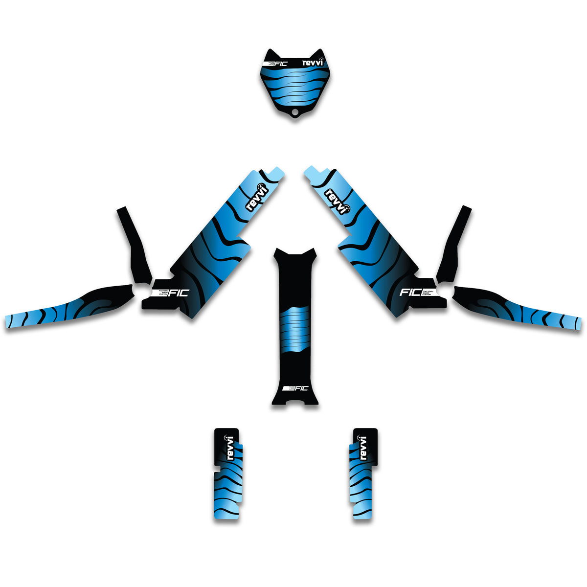 REVVI 12" 16" 18" 20" CUSTOM ANNIVERSARY BLUE GRAPHICS DECAL KIT
