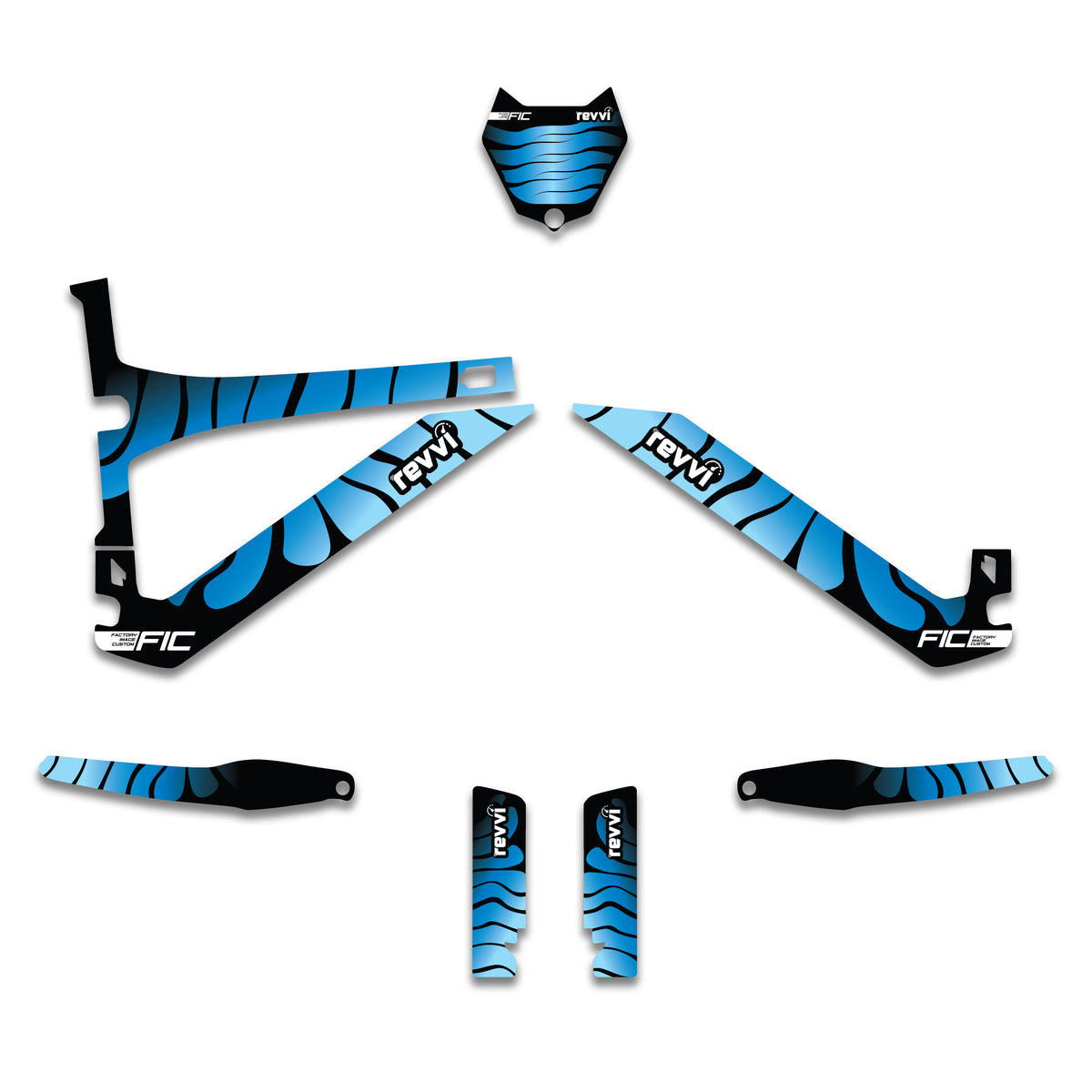 REVVI 12" 16" 18" 20" CUSTOM ANNIVERSARY BLUE GRAPHICS DECAL KIT