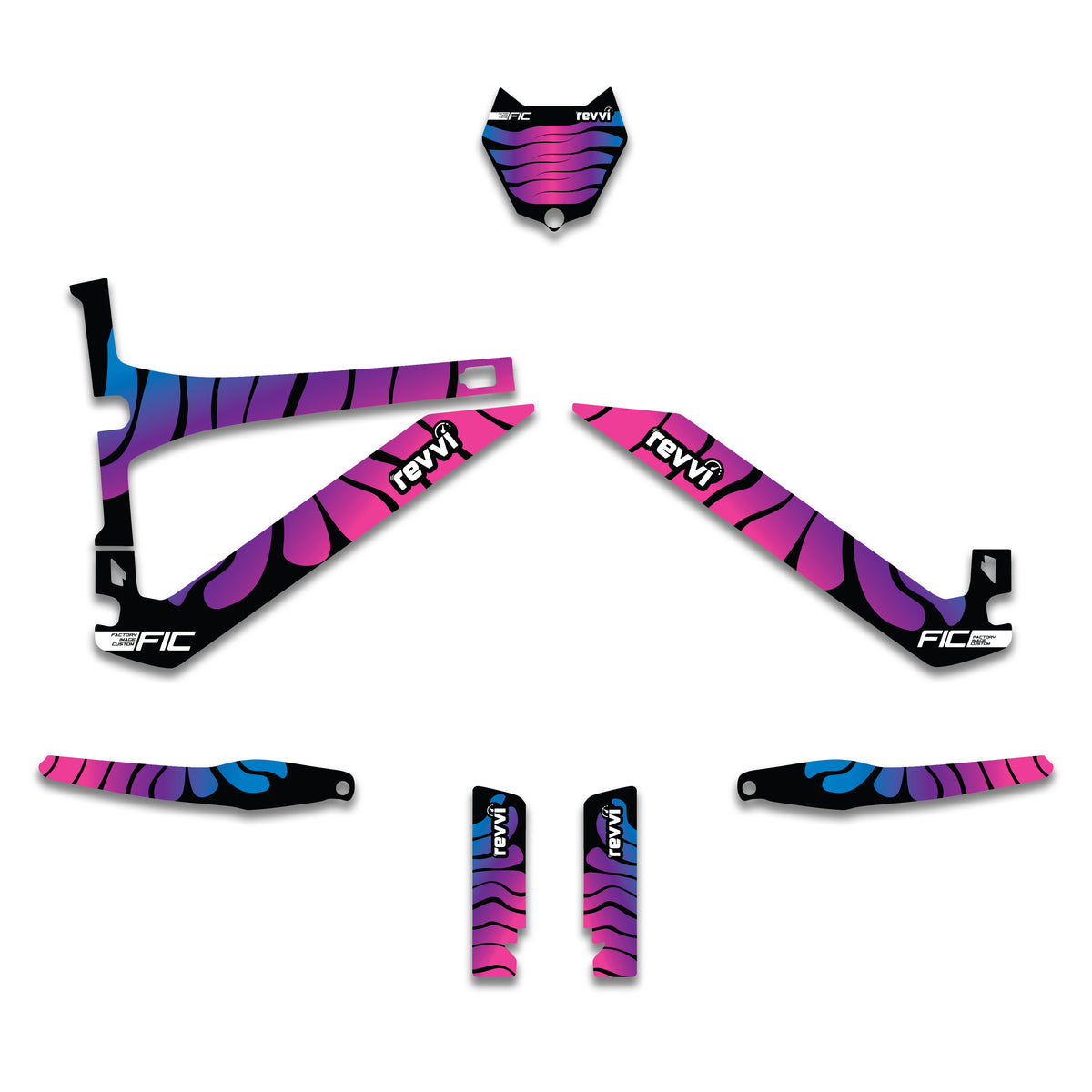 REVVI 12" 16" 18" 20" CUSTOM ANNIVERSARY PINK PURPLE GRAPHICS DECAL KIT