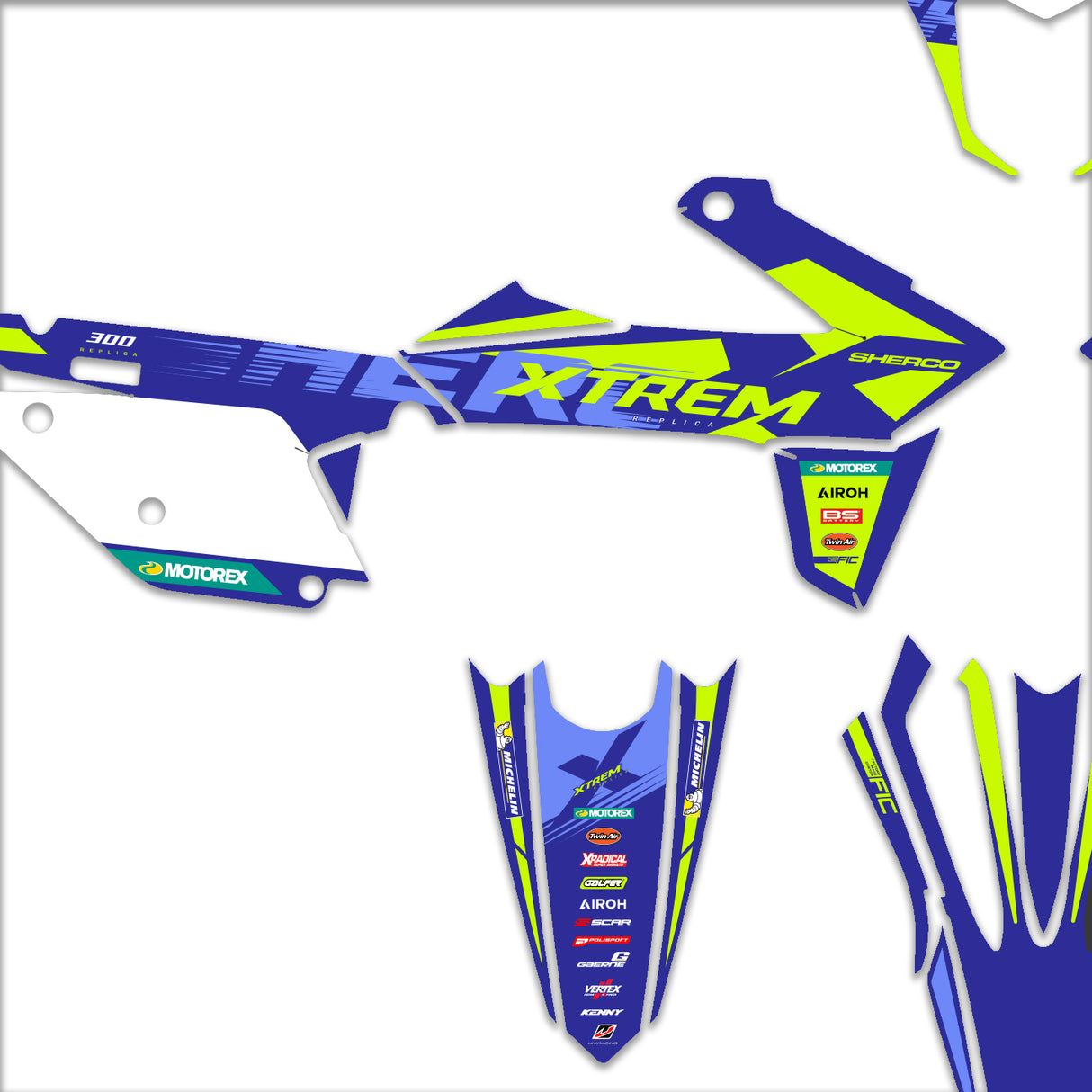 ALL SHERCO SE SER SEF XTREM REPLICA 2026 STYLE CUSTOM GRAPHICS DECAL KIT