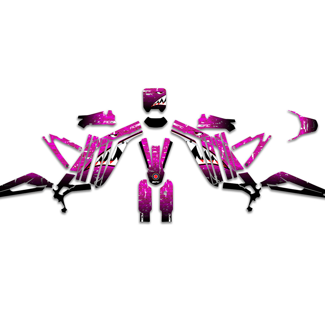 SURRON LIGHT BEE ULTRA BEE BOMBER SHARK CAMO PINK CUSTOM GRAPHICS DECAL KIT