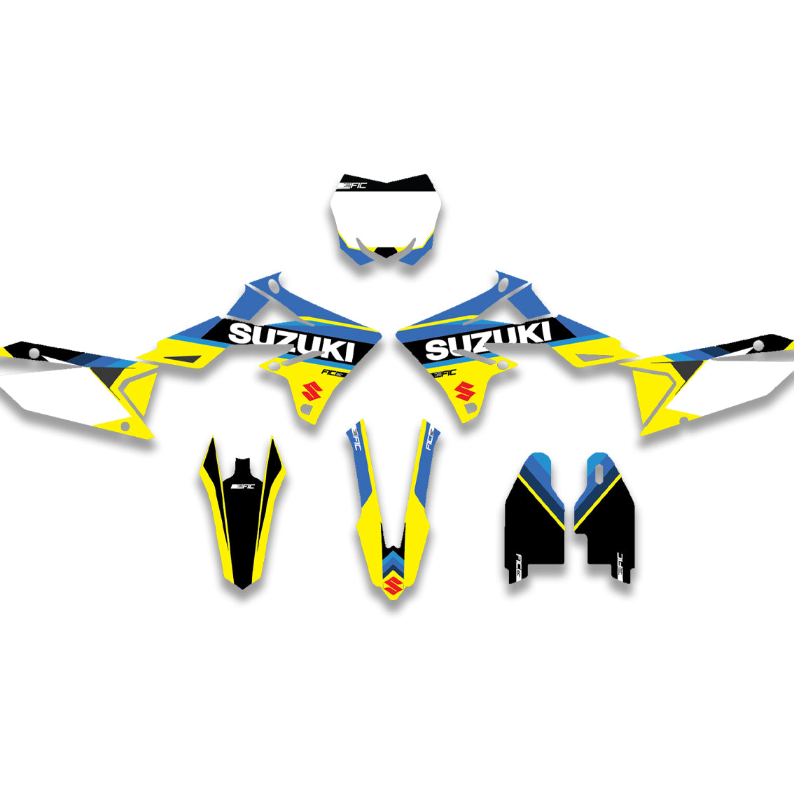 ALL SUZUKI OEM BLUE FACTORY DESIGN CUSTOM GRAPHICS DECAL KIT