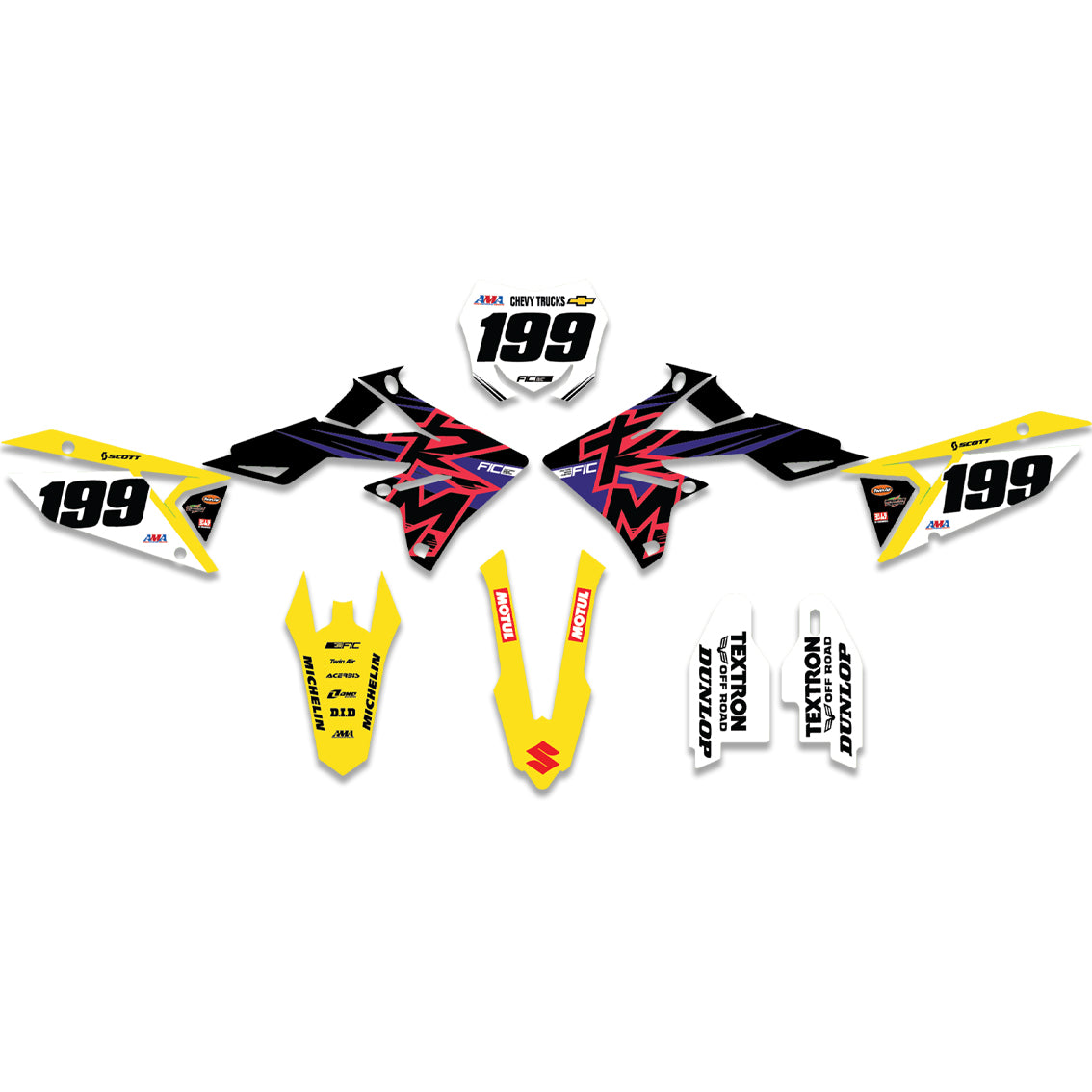 ALL SUZUKI RETRO CUSTOM GRAPHICS DECAL KIT