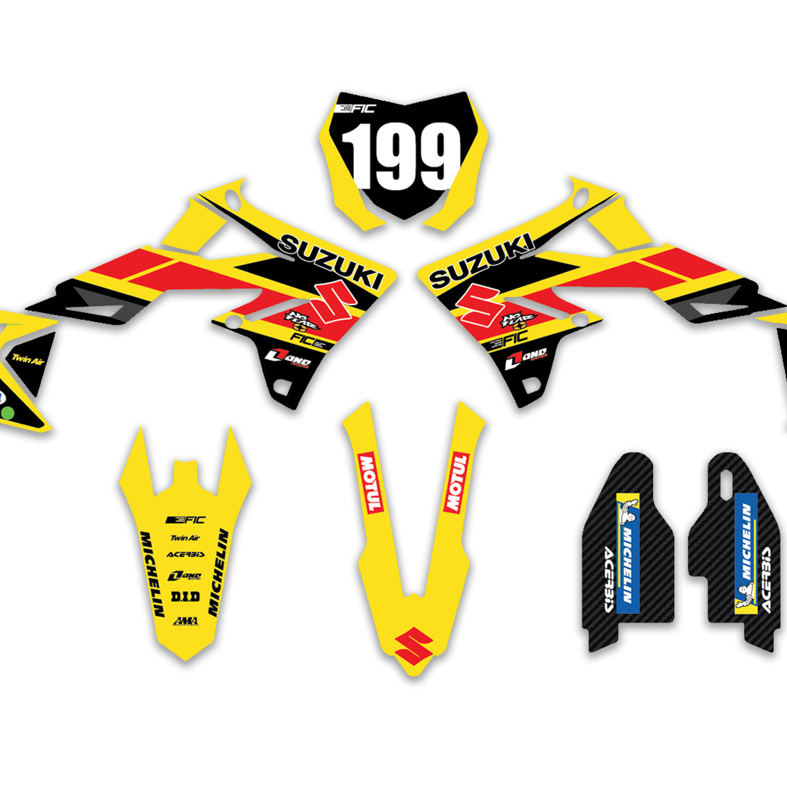 ALL SUZUKI PASTRANA REPLICA CUSTOM GRAPHICS DECAL KIT