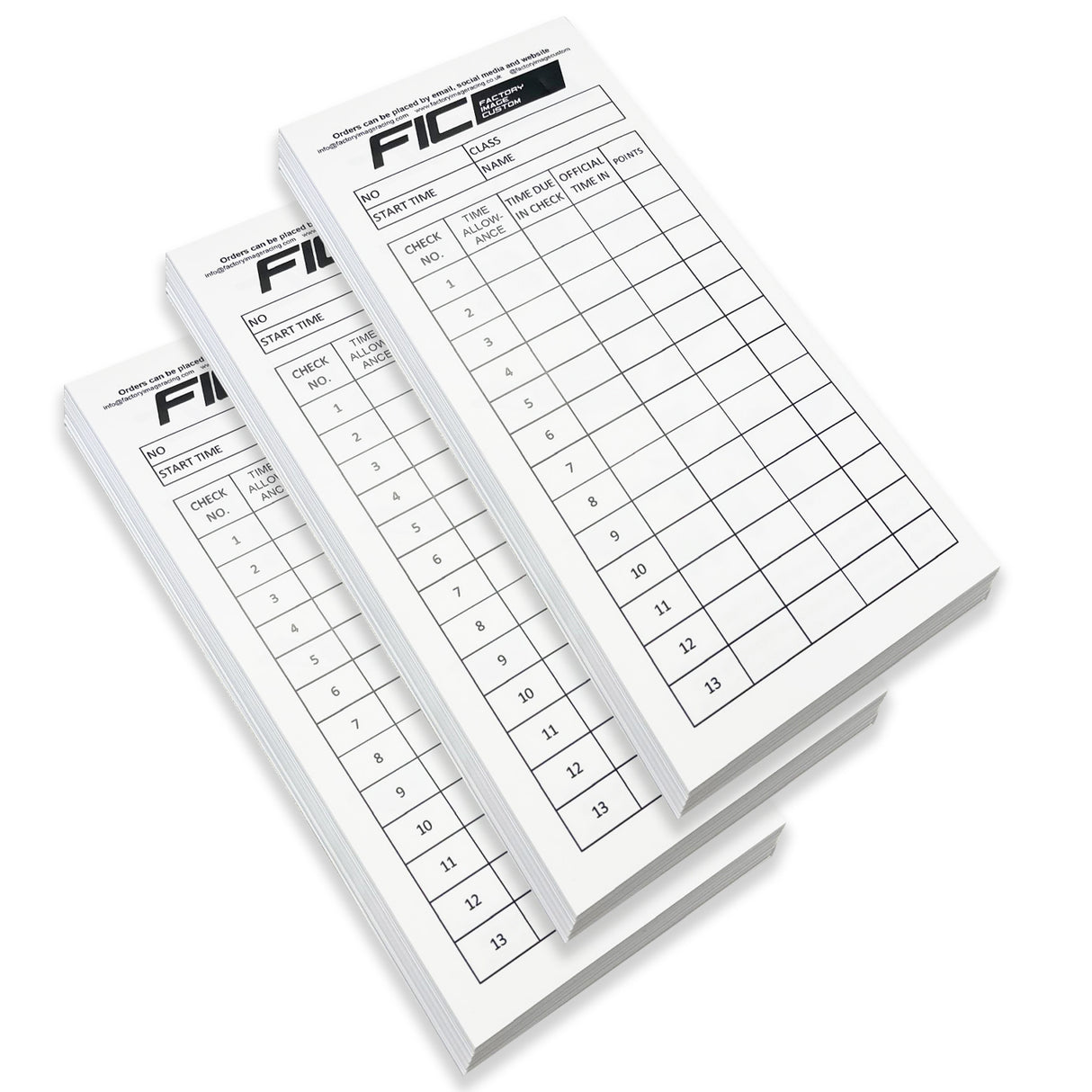 ENDURO TIME CARDS PACK OF 100